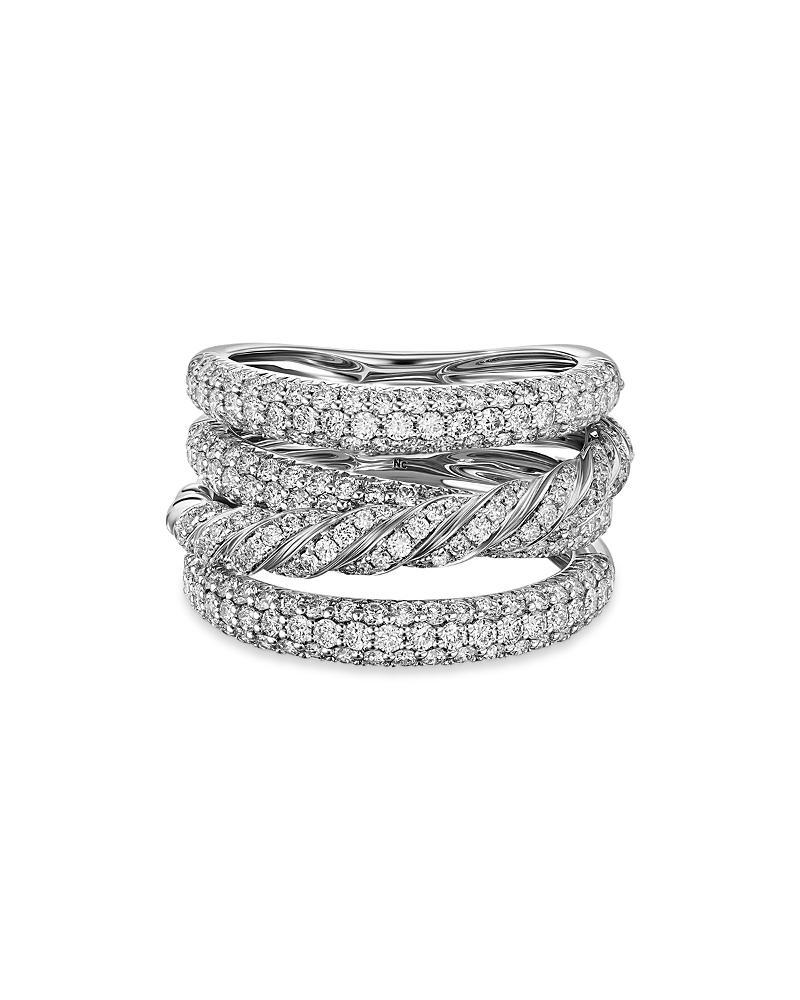 David Yurman Paveflex Four Row Ring in 18K White Gold with Diamonds Product Image