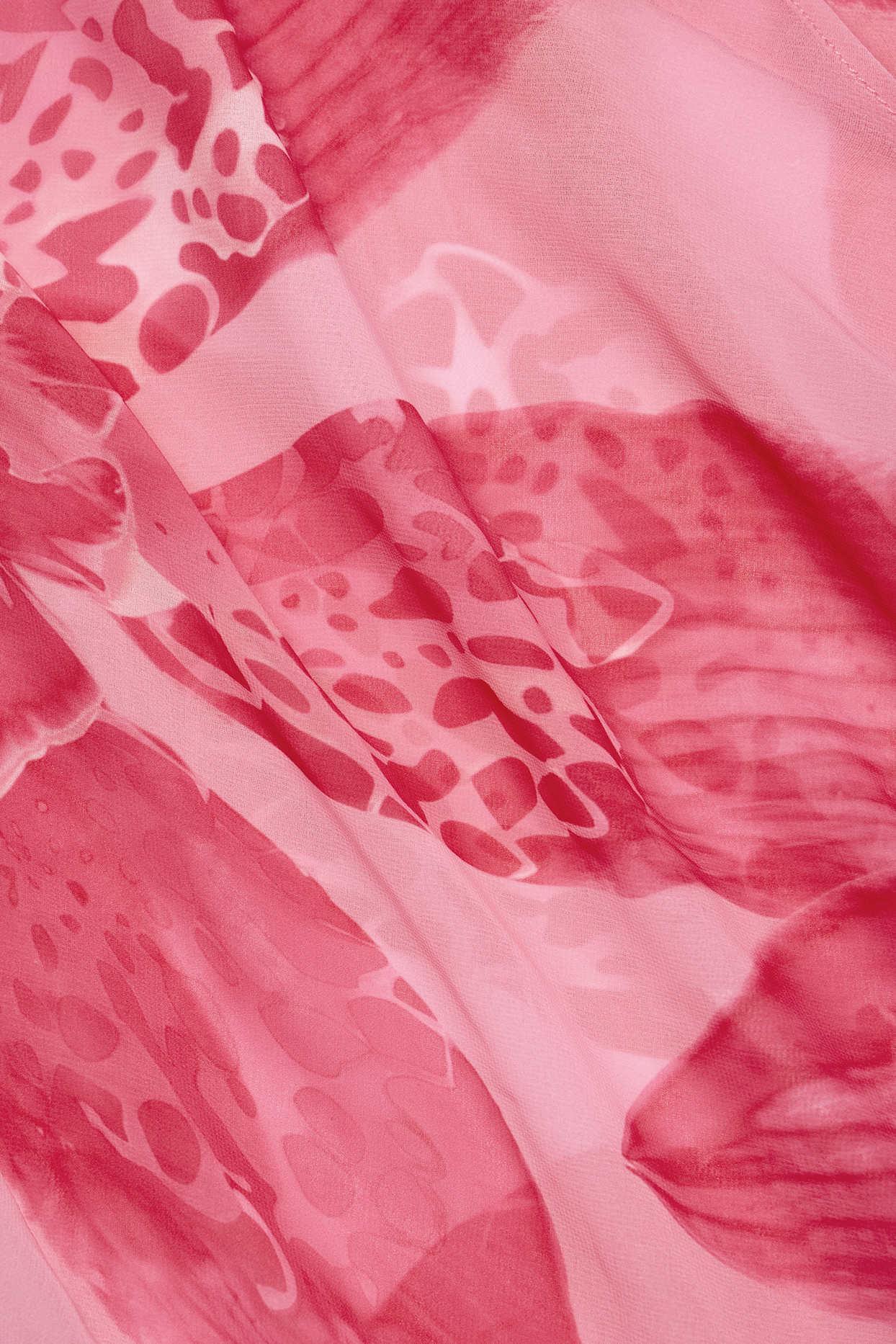 Cowl-Neck Hardware-Detail Maxi Dress in Pink Orchid Print Product Image