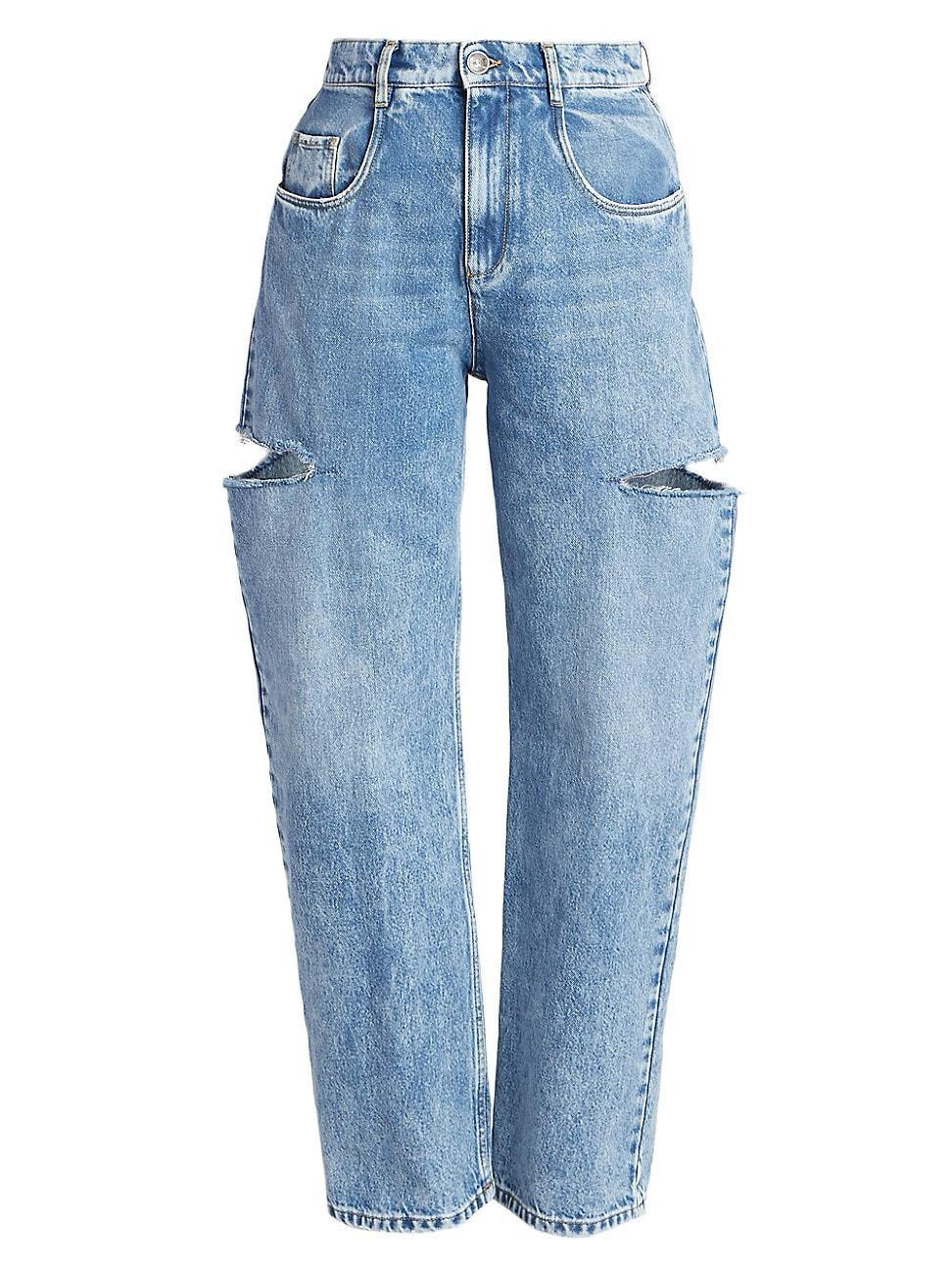 Slash-Sides Wide-Leg Denim Pants Product Image