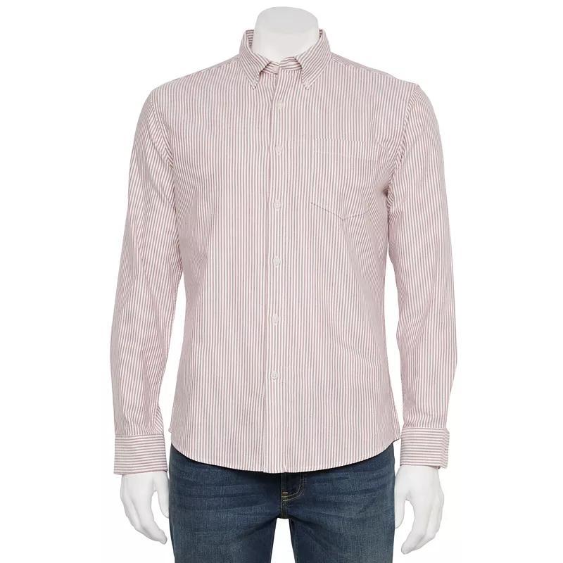 Men's Sonoma Goods For Life® Long Sleeve Perfect Length Button-Down Shirt, Size: XL, Scott Blue Oxford Product Image