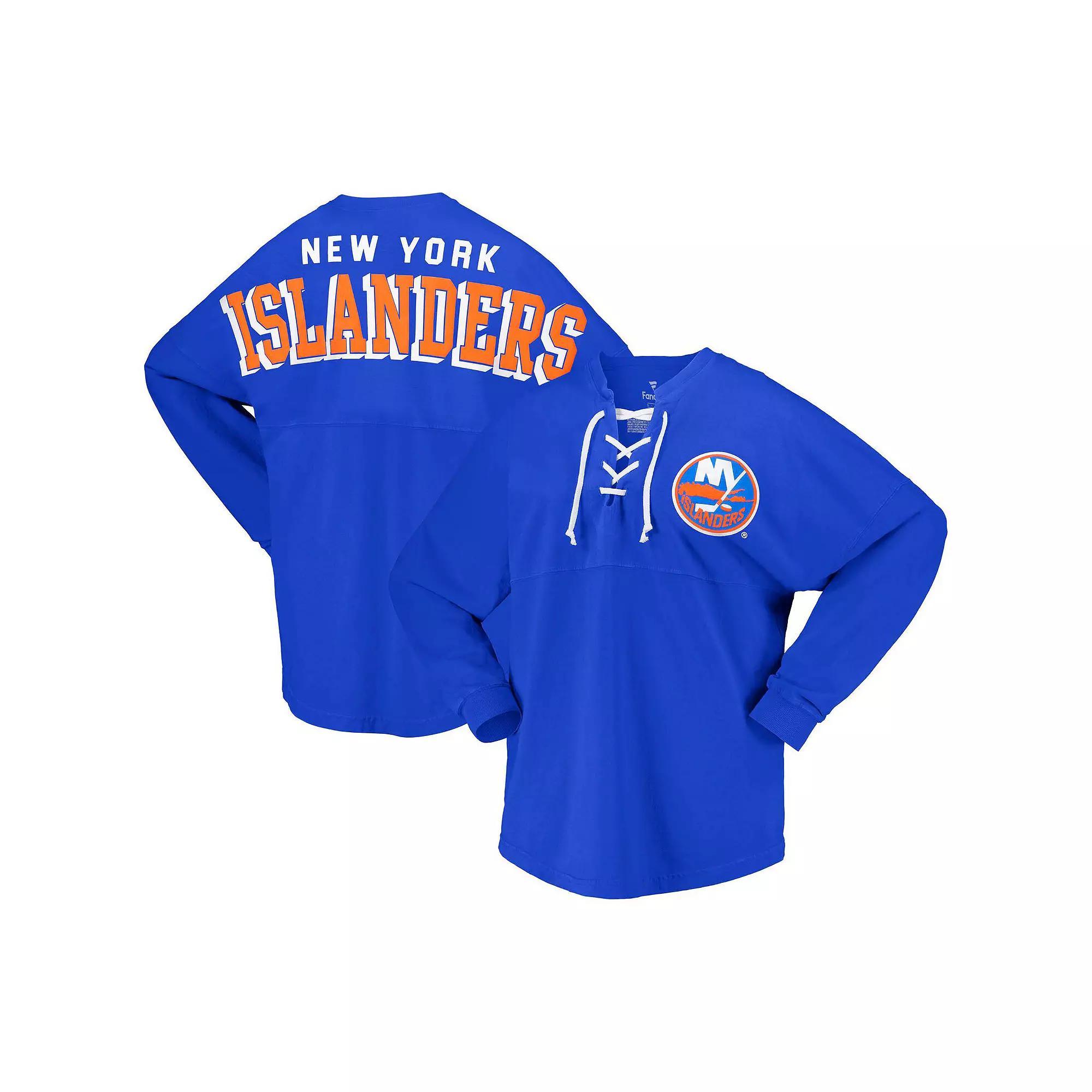 Womens Fanatics Branded Navy Toronto Maple Leafs Spirit Lace-Up V-Neck Long Sleeve Jersey T-Shirt Mpl Blue Product Image