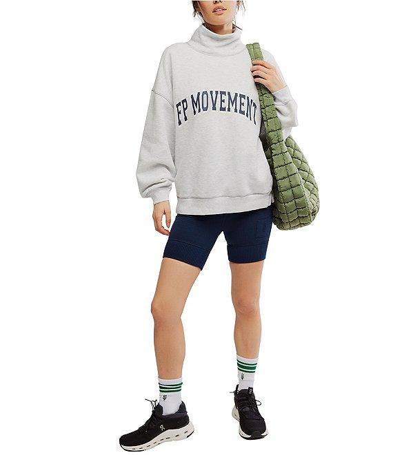 FP Movement Victory Funnel Neck Long Sleeve Oversized Sweatshirt and Biker Short Set Product Image
