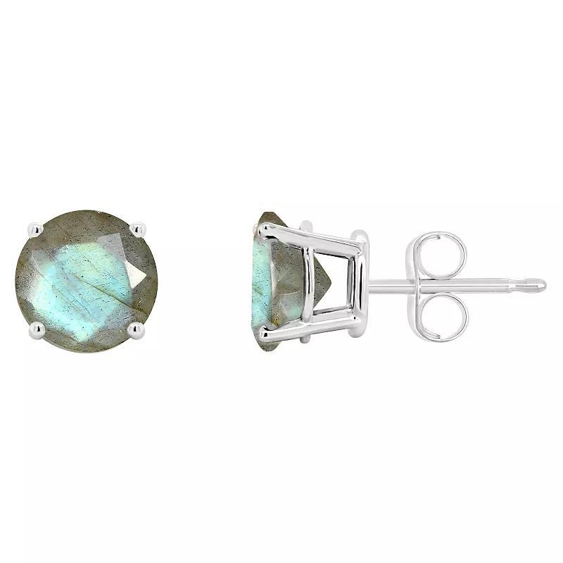 Celebration Gems 14k Gold Round Labradorite Stud Earrings, Women's Product Image