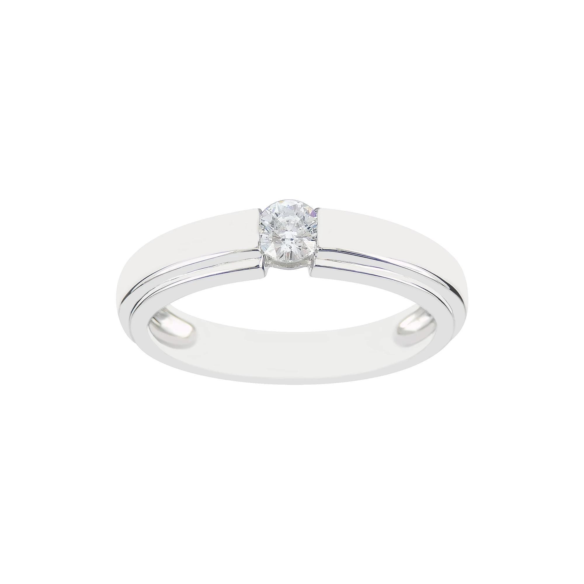 SIRI USA by TJM Sterling Silver Cubic Zirconia Square-Edge Ring, Women's, Size: 7 Product Image