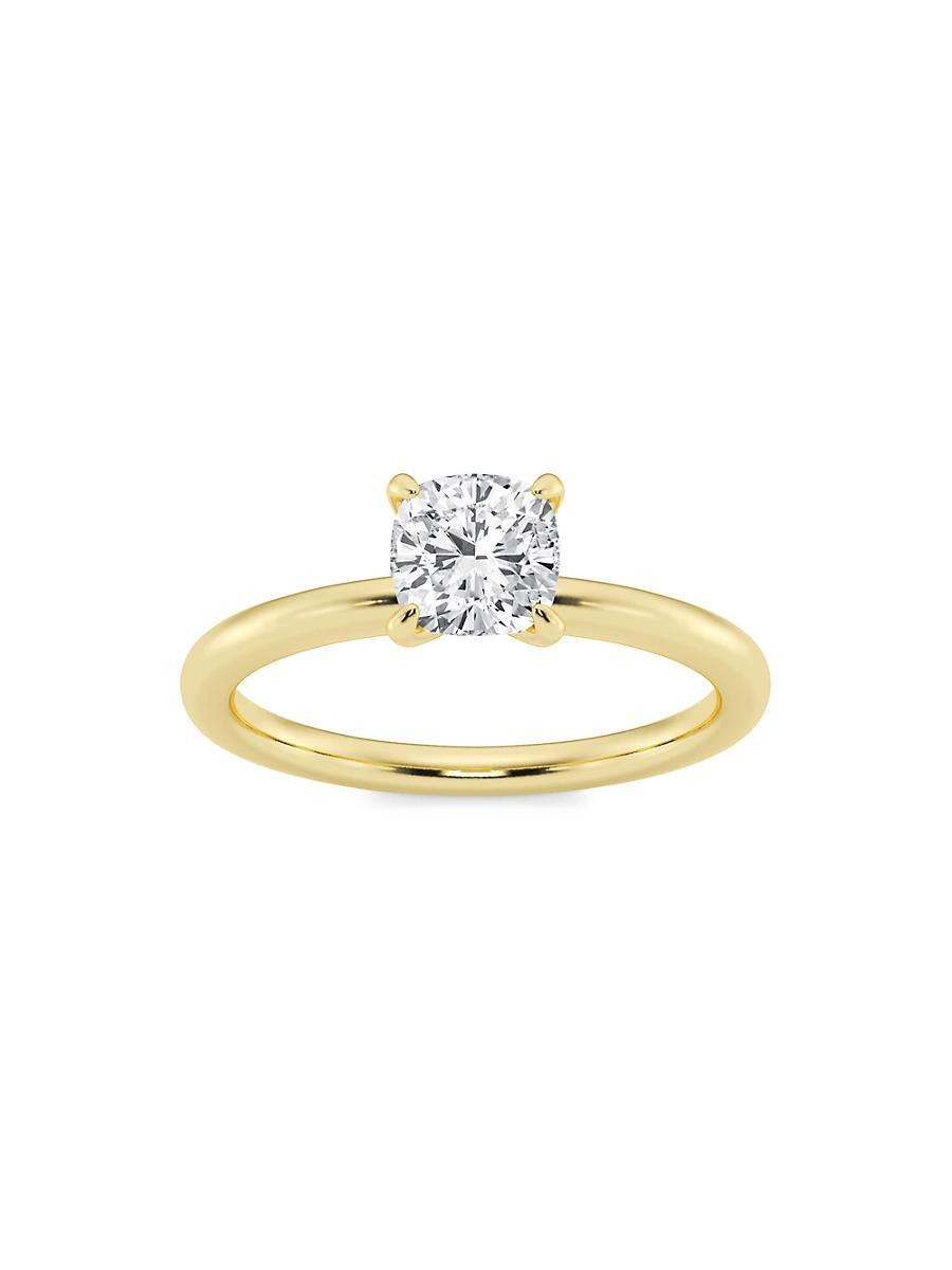 Womens 14K Yellow Gold & Cushion-Cut Lab-Grown Diamond Solitaire Ring/0.50-5.00 TCW Product Image