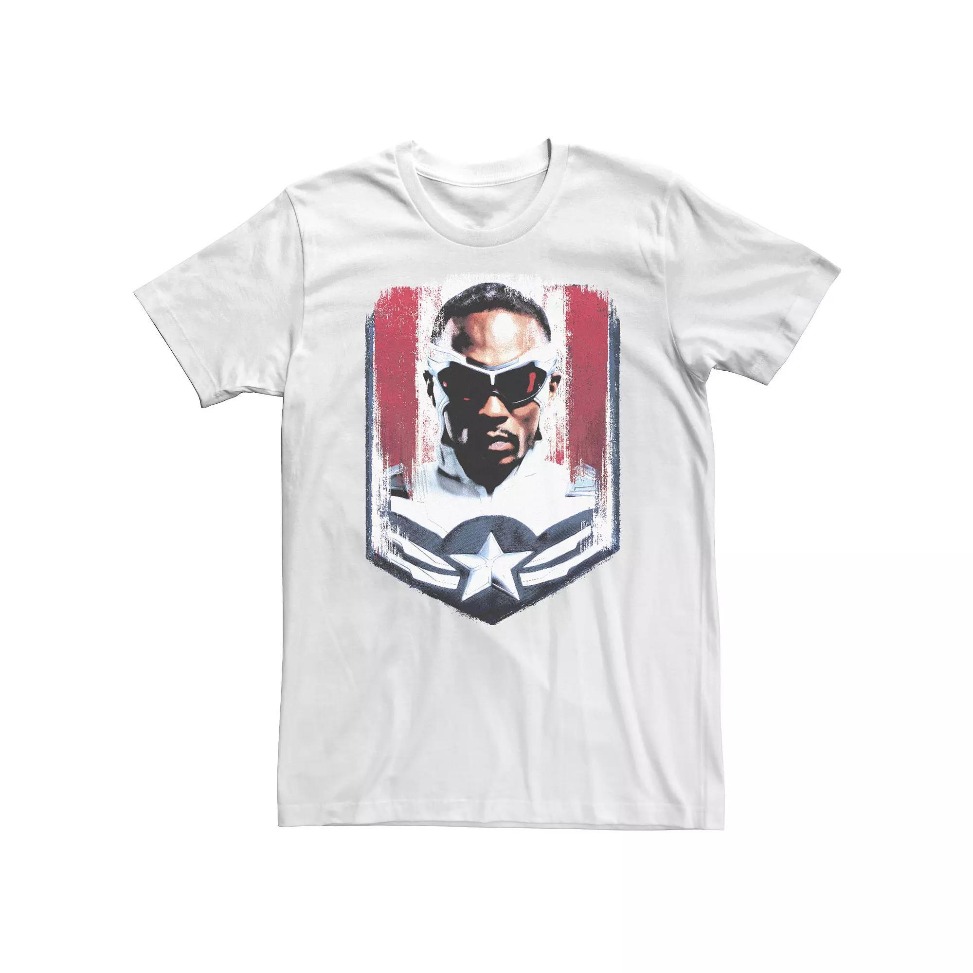 Big & Tall Marvel The Falcon And The Winter Soldier Sam Captain America Portrait Tee, Men's, Size: 3XL, White Product Image