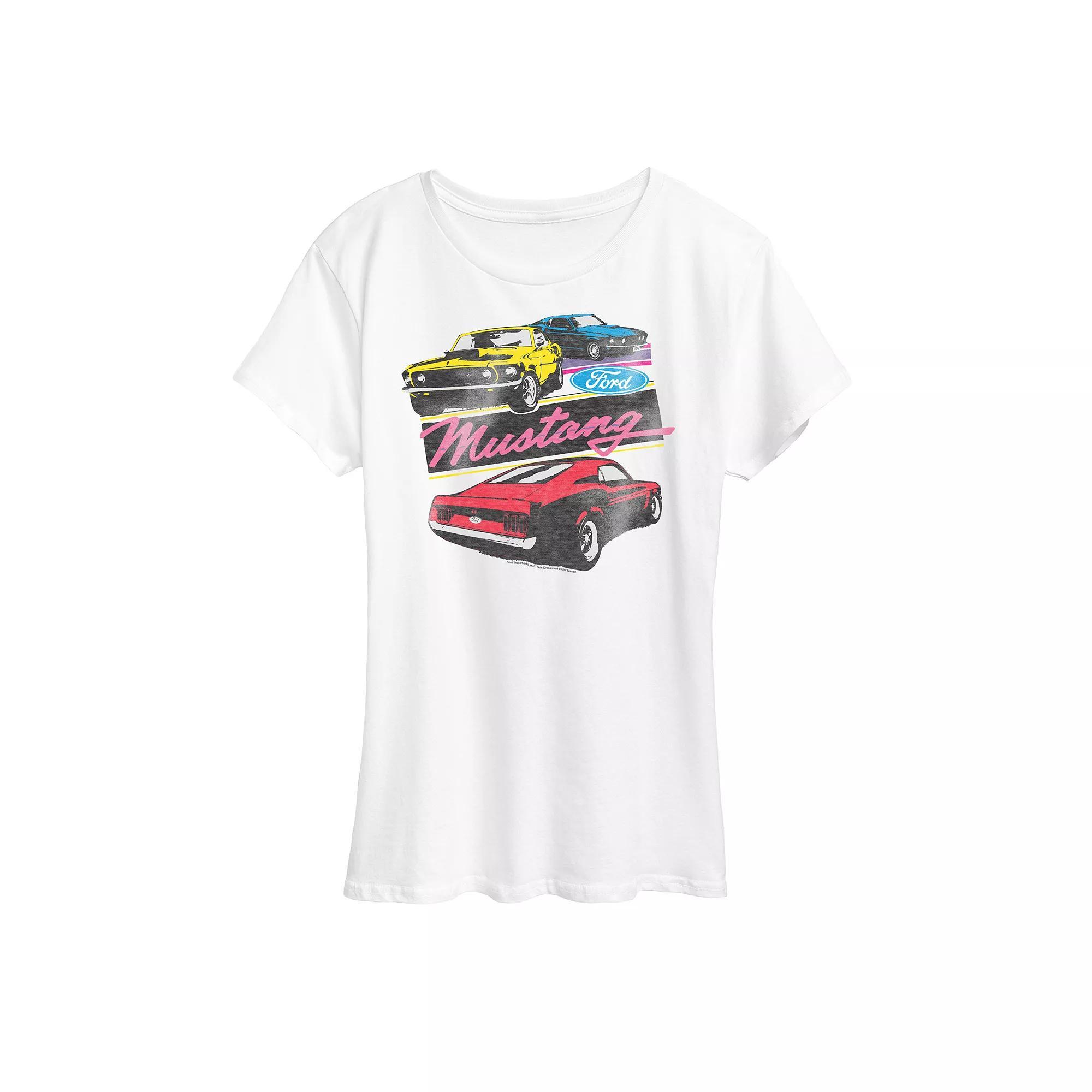 Women's Ford Mustangs Graphic Tee, Size: XXL, White Product Image