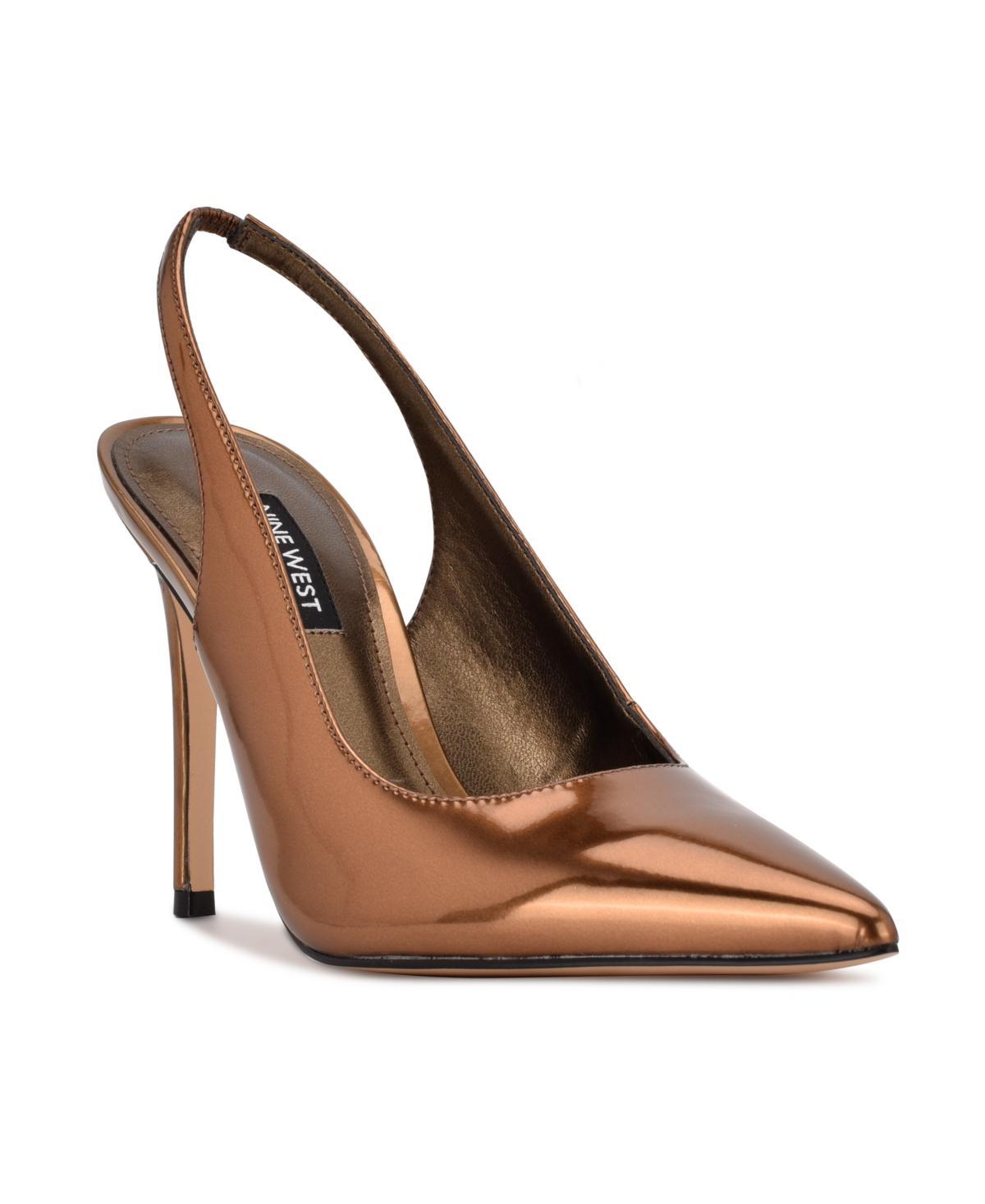 Nine West Feather Women's Sling Back Pumps, Size: 8.5, Black Mesh Product Image