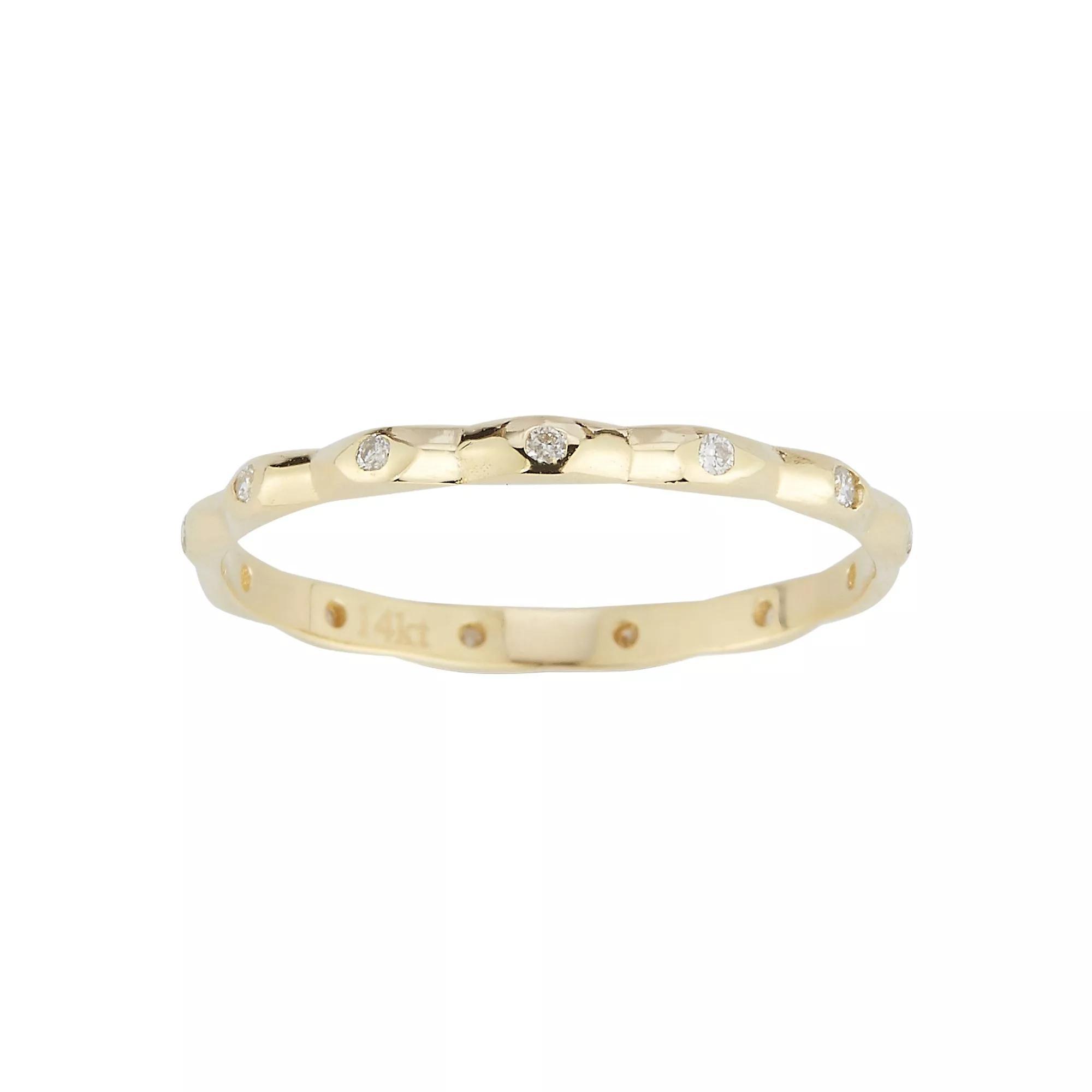 LUMINOR GOLD 14k Gold & Diamond Accent Pyramid Stackable Ring, Women's, Size: 8, Yellow Product Image