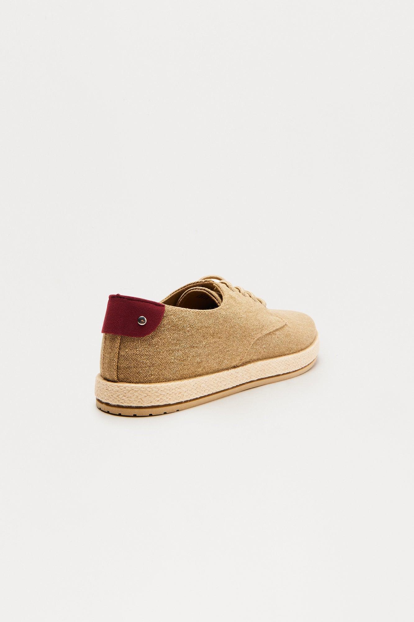 Canvas Lace Up Espadrilles - Taupe Product Image