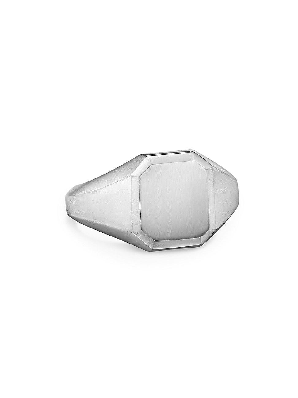Mens Streamline Signet Ring in Platinum, 14MM Product Image