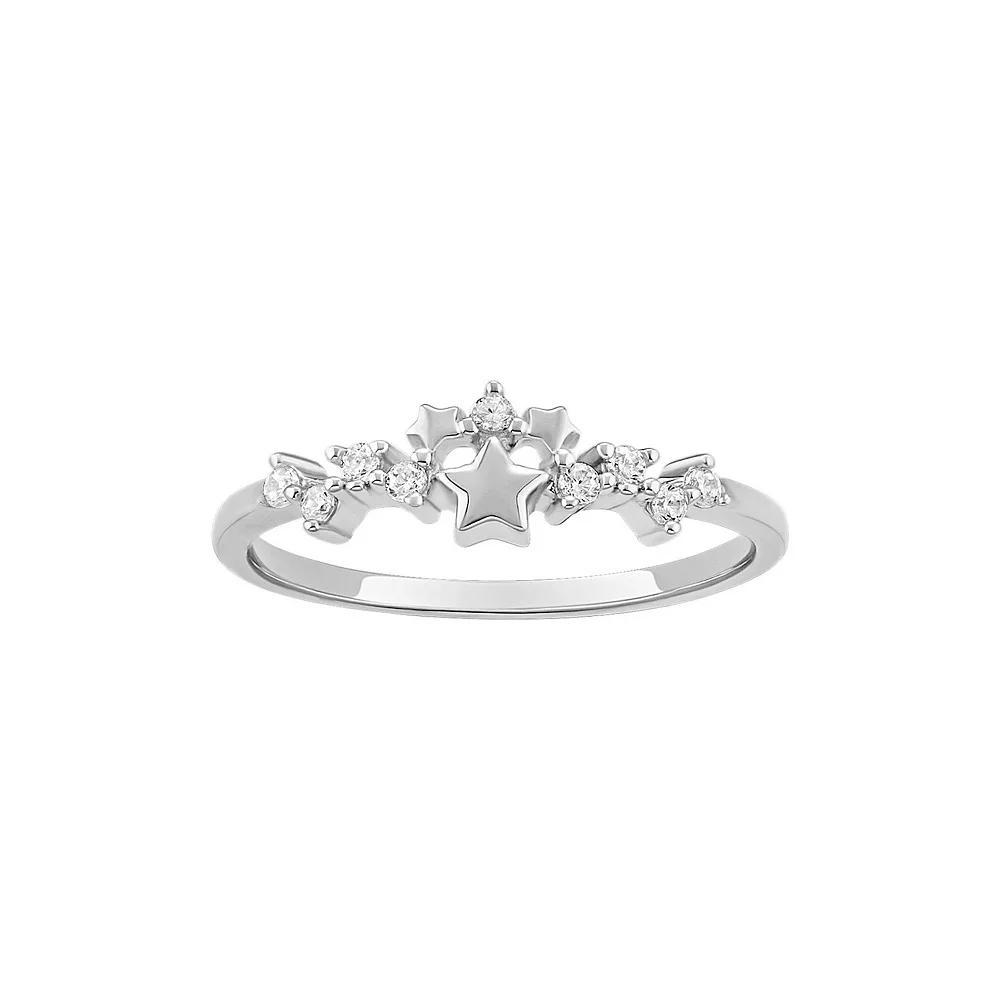 PRIMROSE Sterling Silver Cubic Zirconia Cluster Ring, Women's, Size: 7, Sterling Silver White Product Image