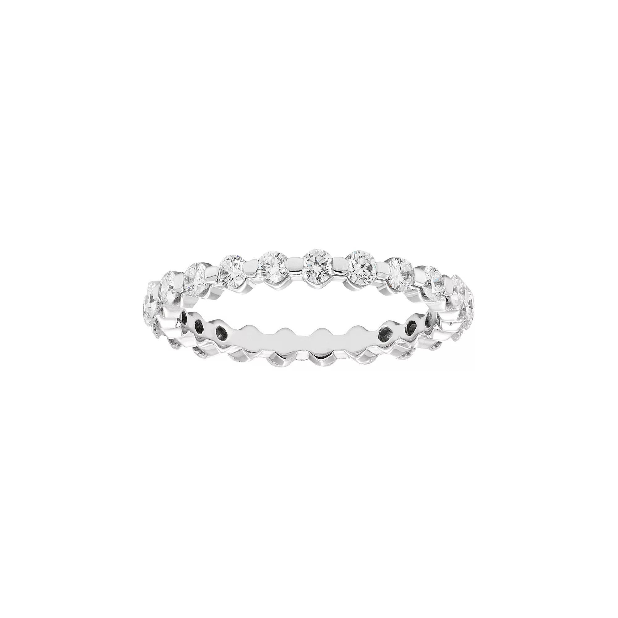 1 Carat T.W. IGI Certified Diamond 14k White Gold Eternity Ring, Women's, Size: 7 Product Image
