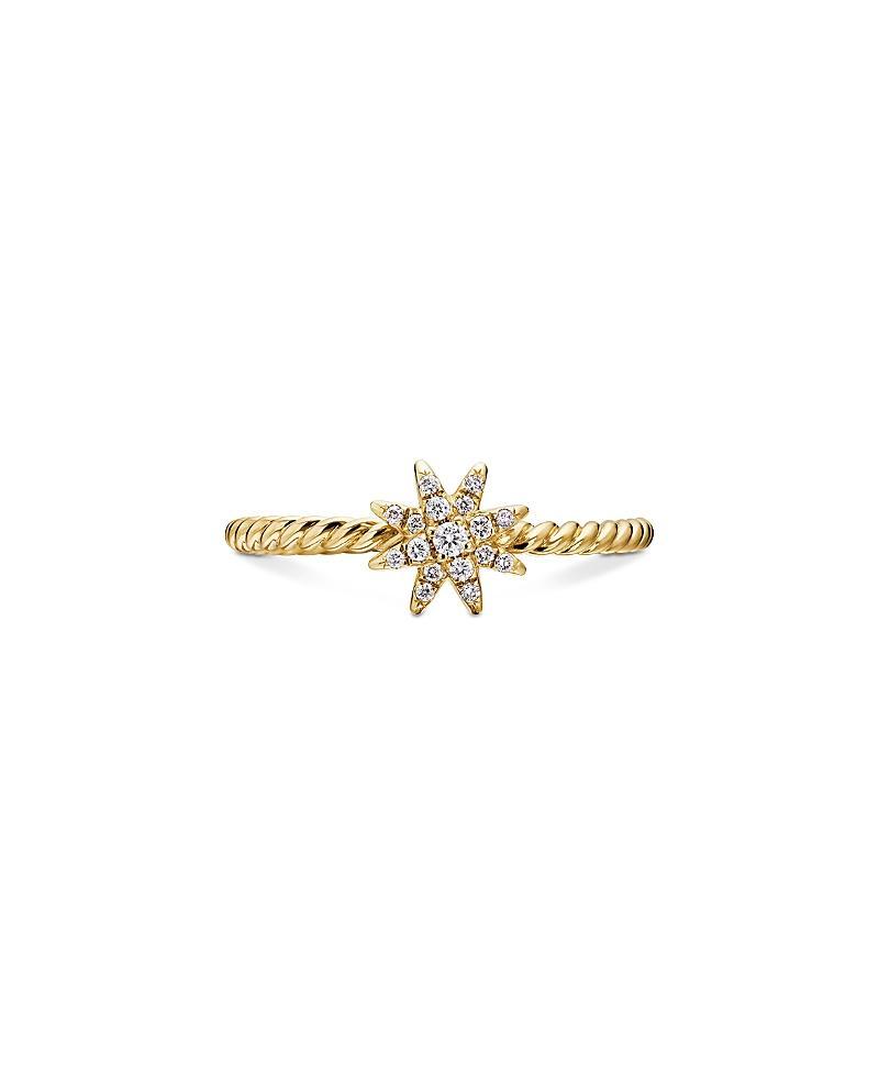 Womens Petite Starburst Station Ring in 18K Yellow Gold Product Image