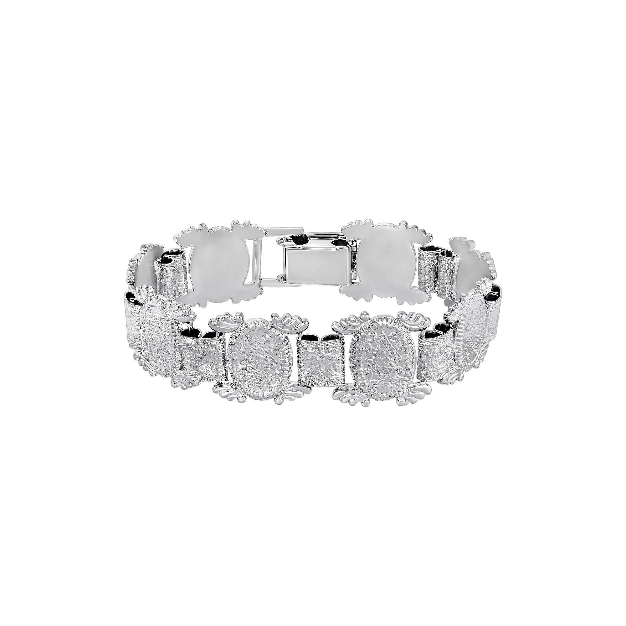 1928 Silver Tone Clasp Bracelet, Womens Product Image
