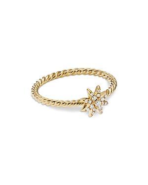 Womens Petite Starburst Station Ring in 18K Yellow Gold Product Image