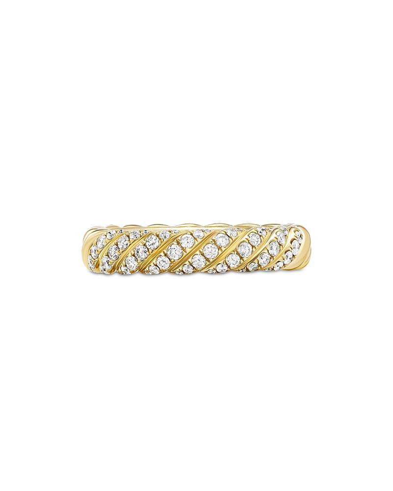 Womens Sculpted Cable Band Ring In 18K Yellow Gold Product Image