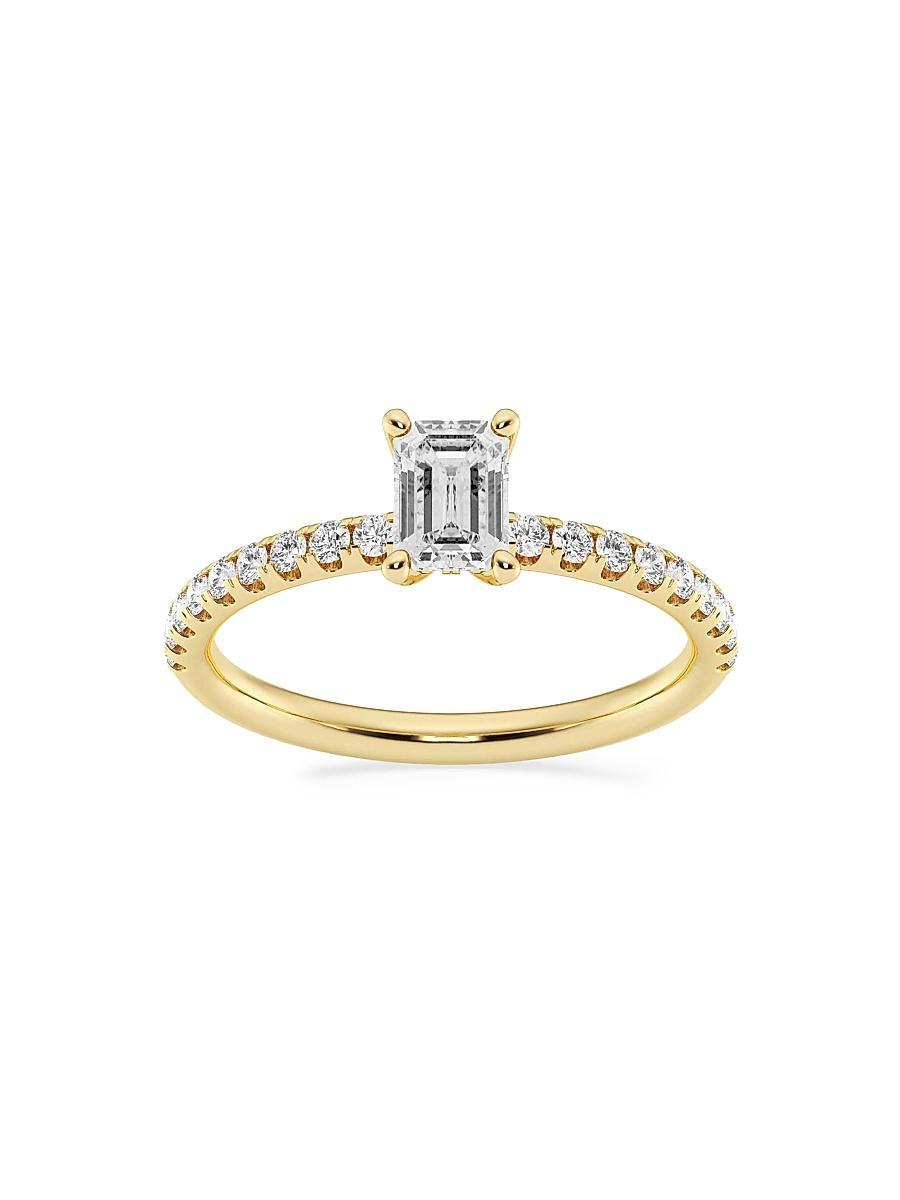 Womens 14K Yellow Gold & Emerald-Cut Lab-Grown Diamond Hidden Halo Ring/0.80-3.41 TCW Product Image