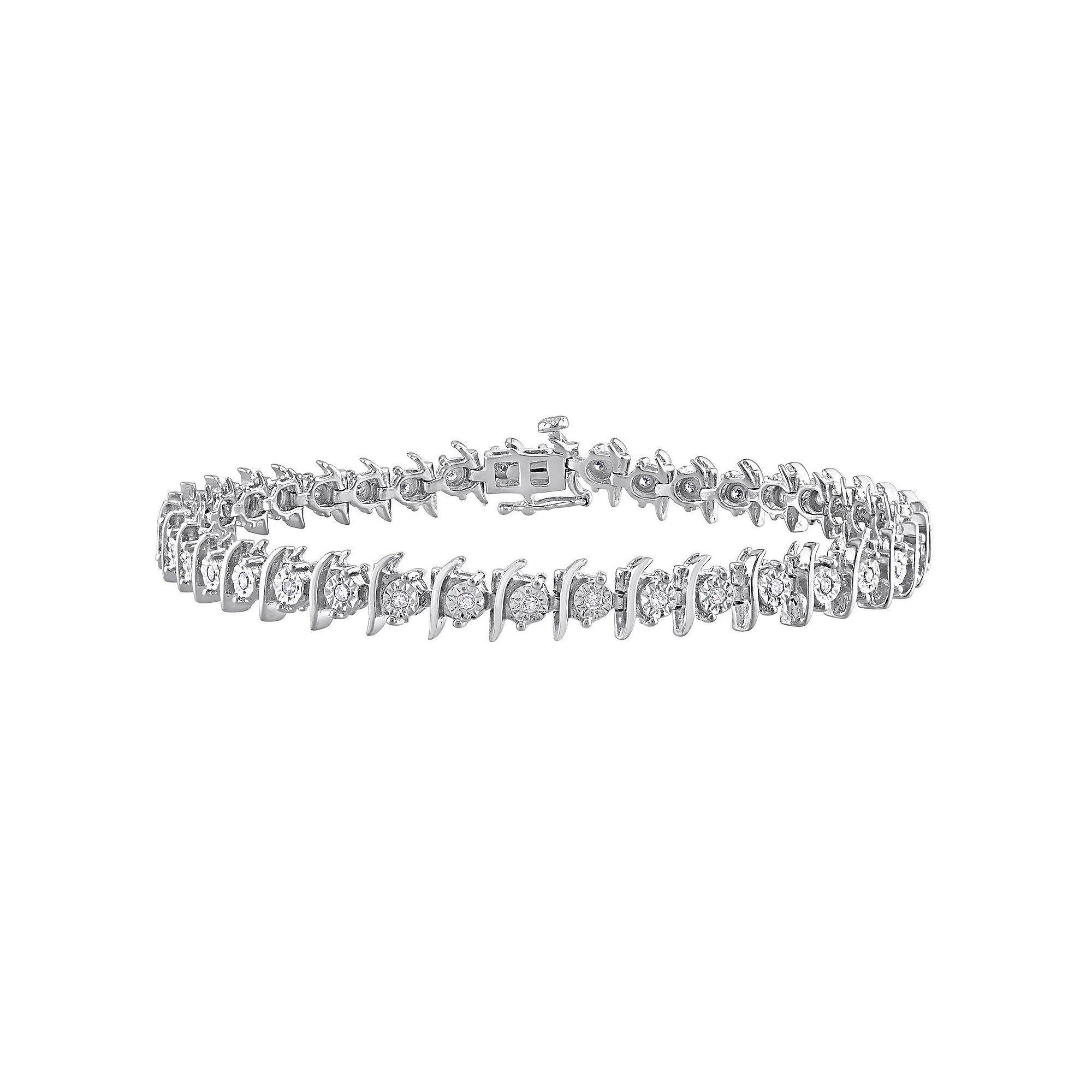 Stella Grace Sterling Silver 1/2 Carat T.W. Diamond Tennis Bracelet, Womens Product Image
