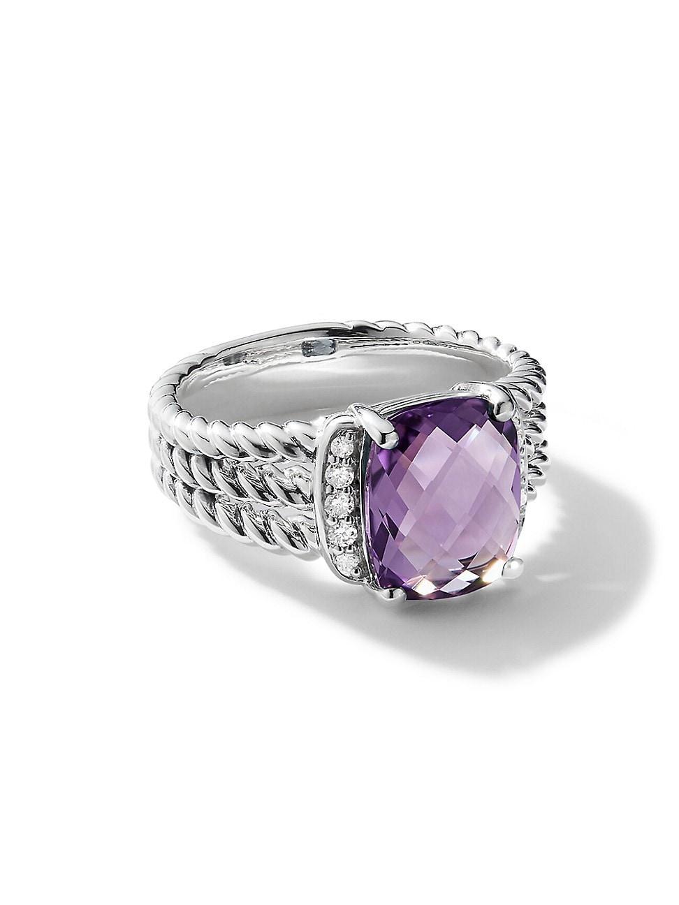 David Yurman Petite Wheaton Ring with Black Onyx and Diamonds Product Image