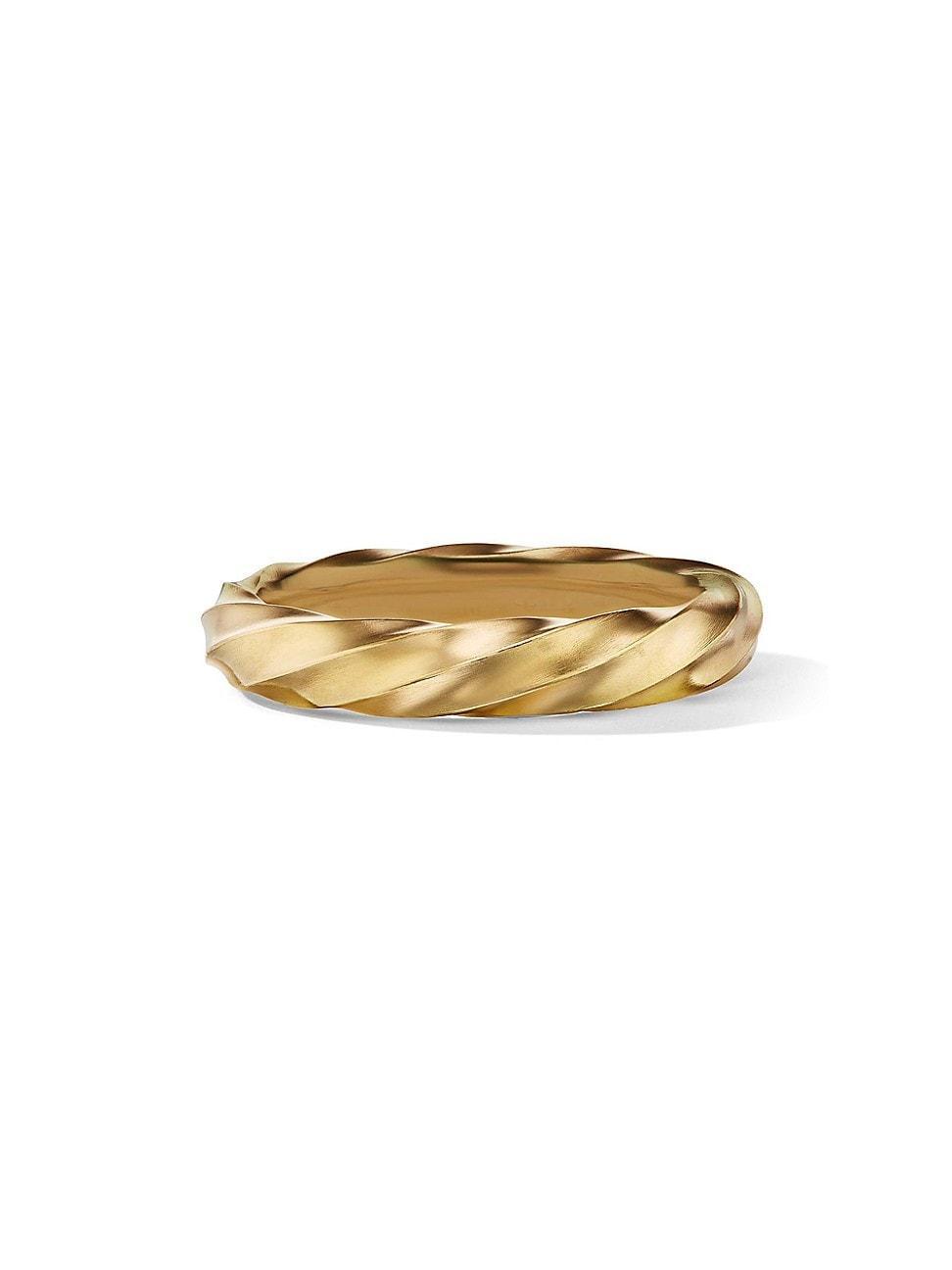 Womens Cable Edge Band Ring in 18K Yellow Gold, 4mm Product Image