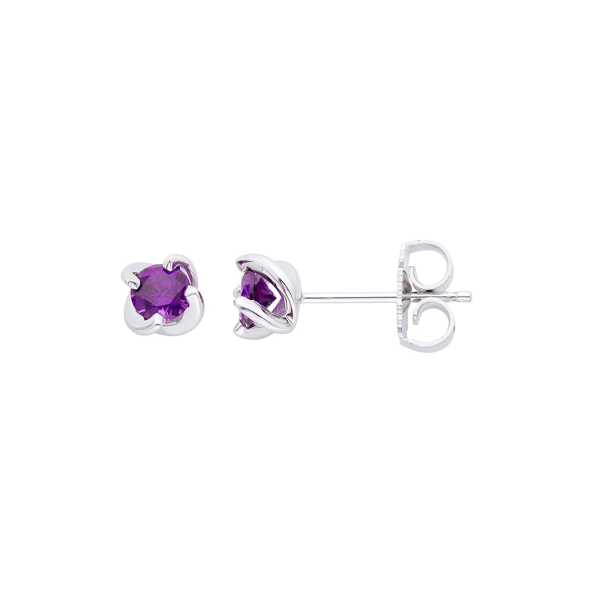 Boston Bay Diamonds Sterling Silver Birthstone Swirl Earrings, Women's, Red Product Image