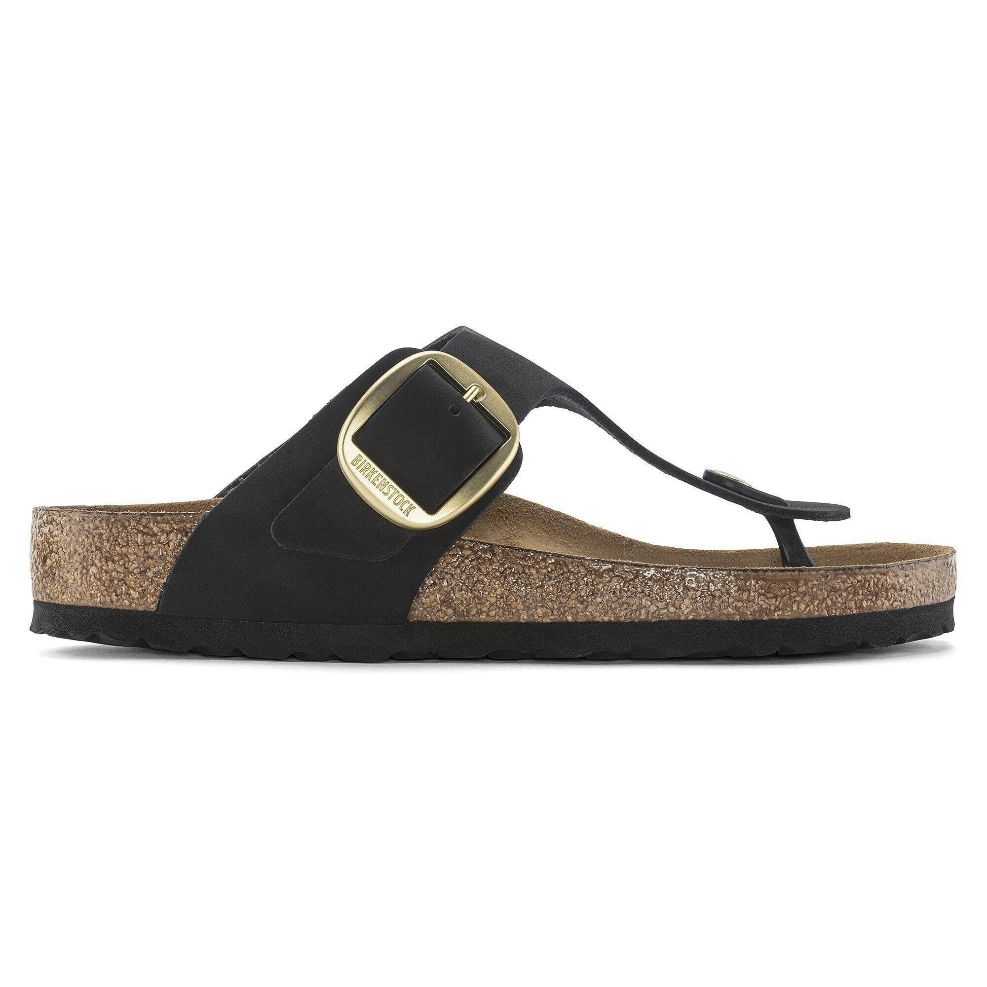 Gizeh Big Buckle Nubuck Leather Black Product Image