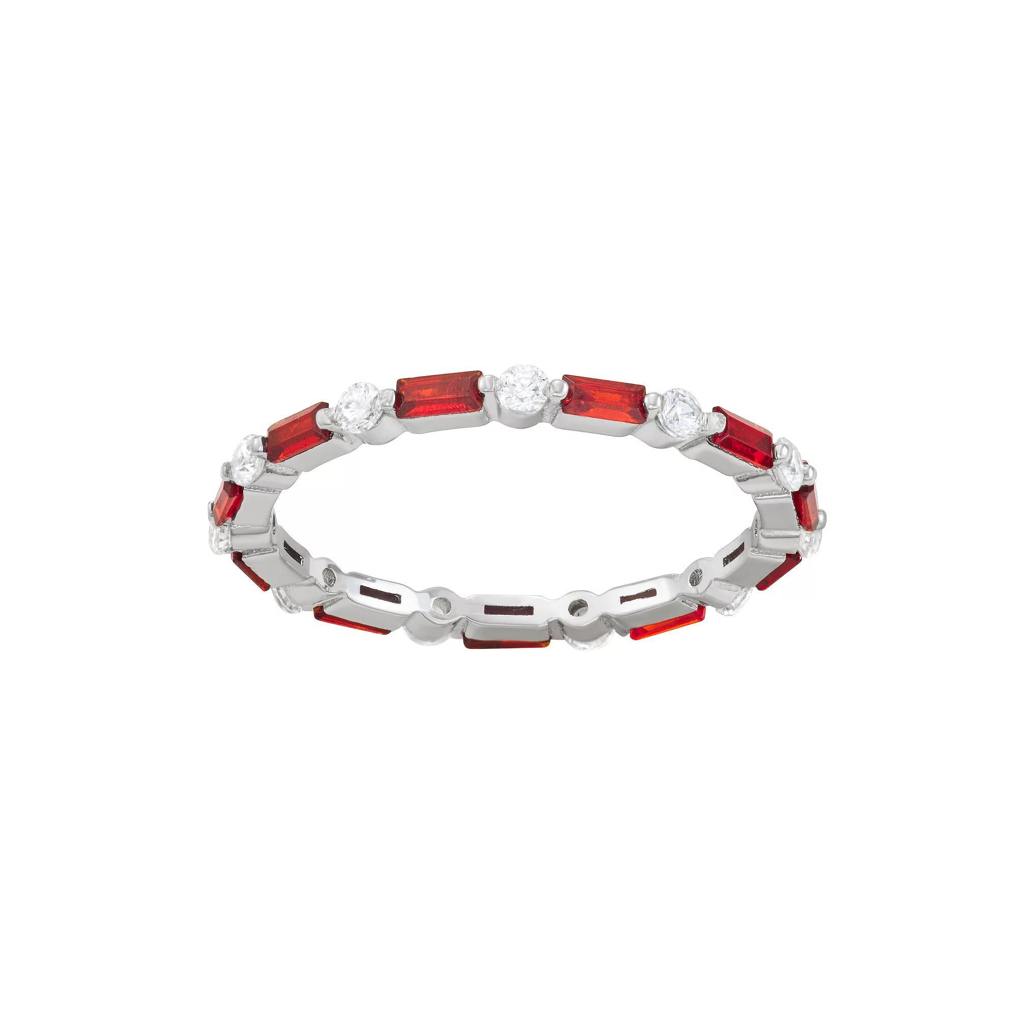 Contessa Di Capri Birthstone Eternity Ring, Women's, Size: 6, Sterling January Product Image