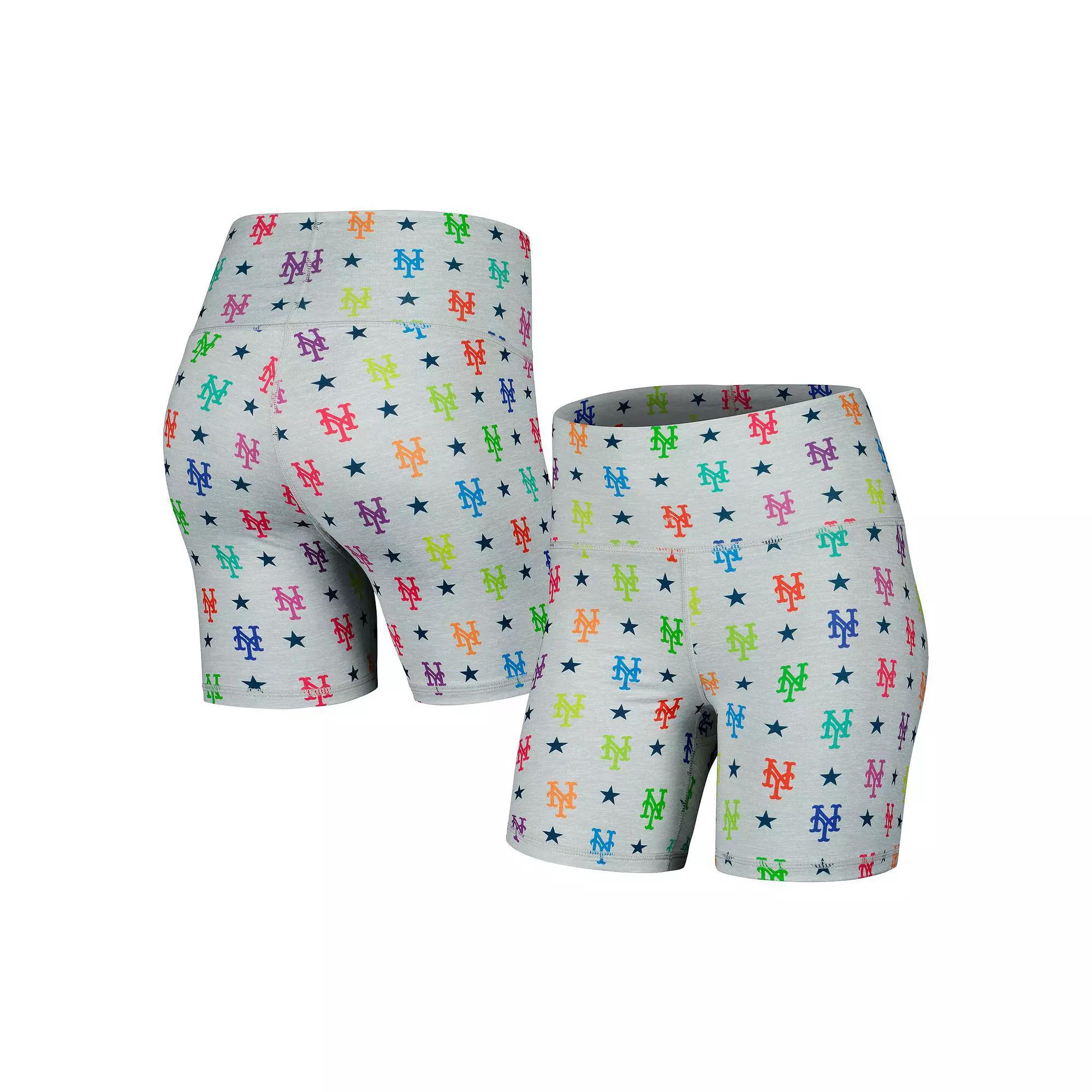 Women's Terez Gray New York Mets TLC Rainbow Shorts, Size: XL, Grey Product Image