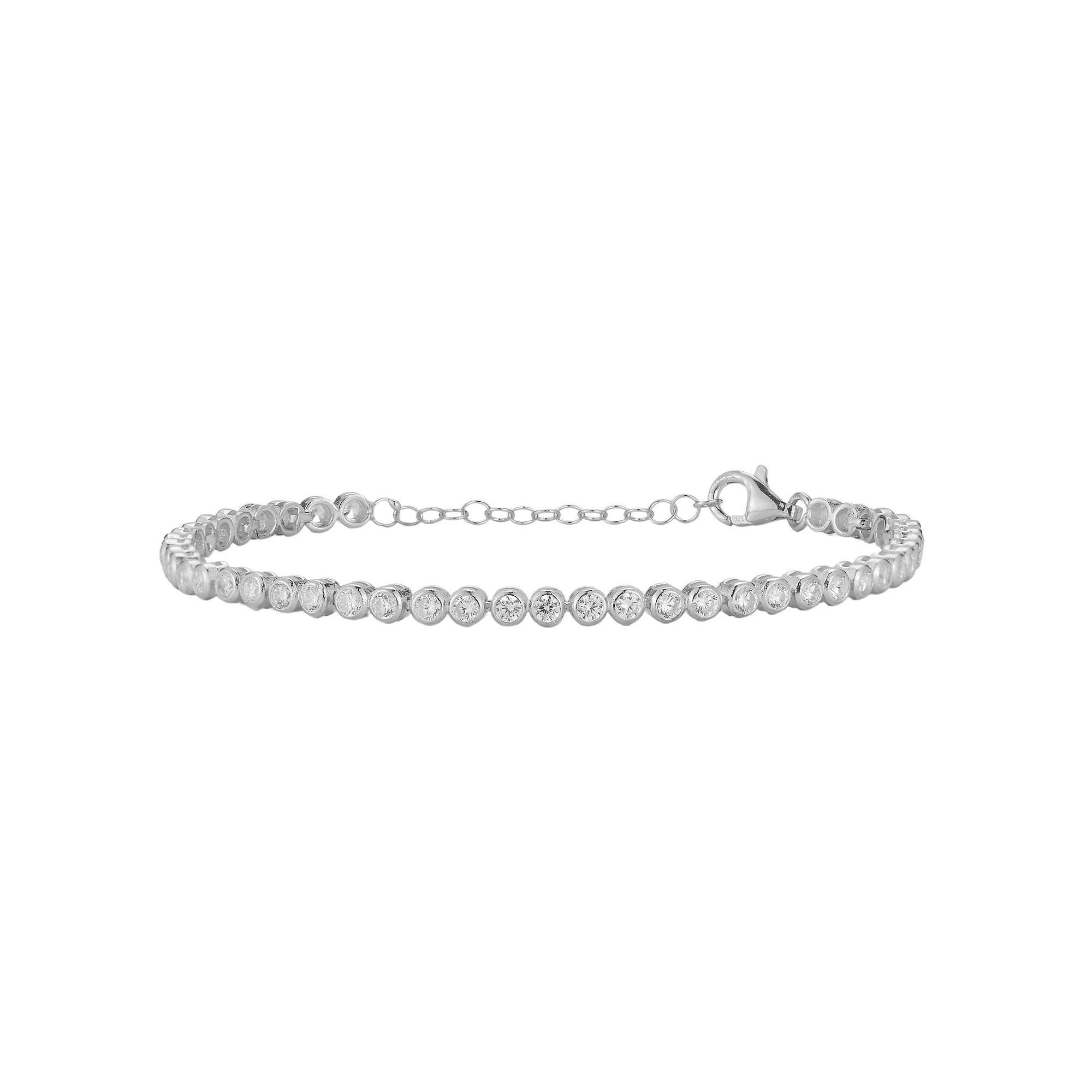 Sunkissed Sterling Cubic Zirconia Tennis Bracelet, Women's, Size: 7", Silver Tone Product Image