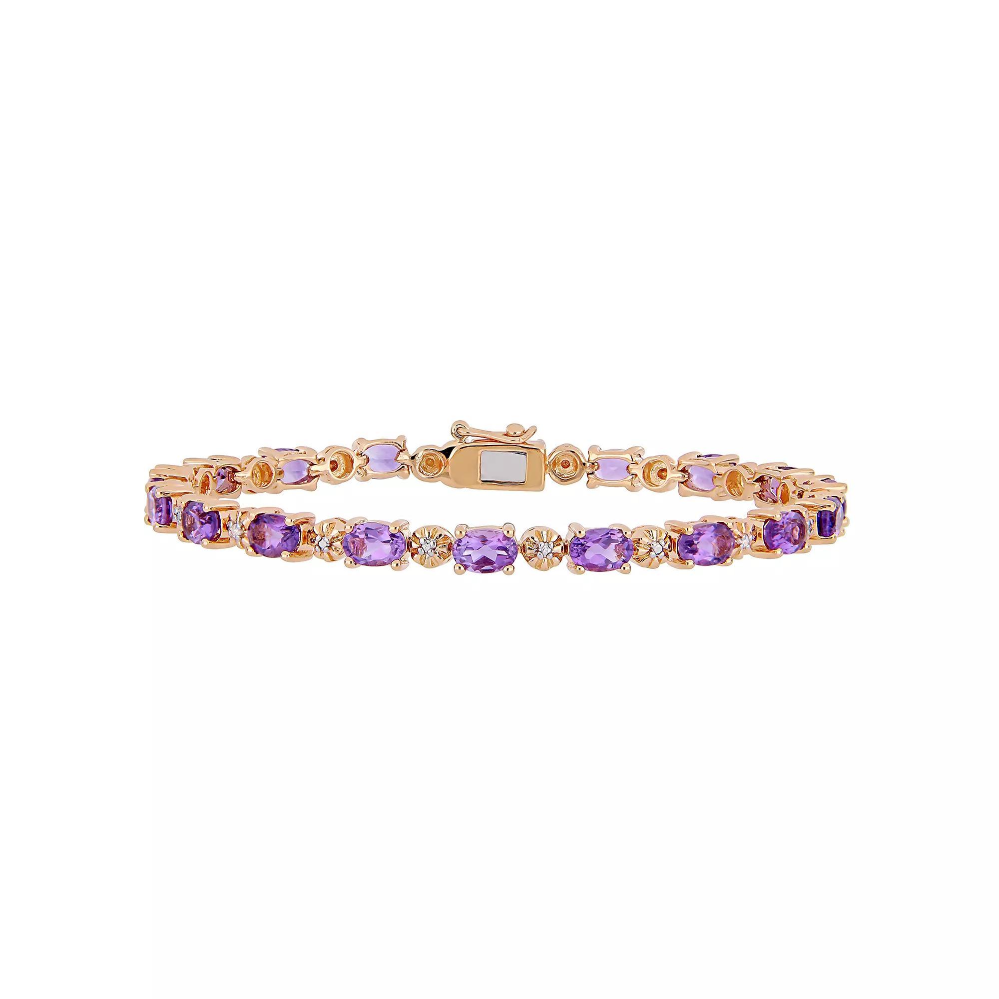 Stella Grace Amethyst & Diamond Accent Tennis Bracelet, Women's, Size: 7.25", Pink Tone Product Image