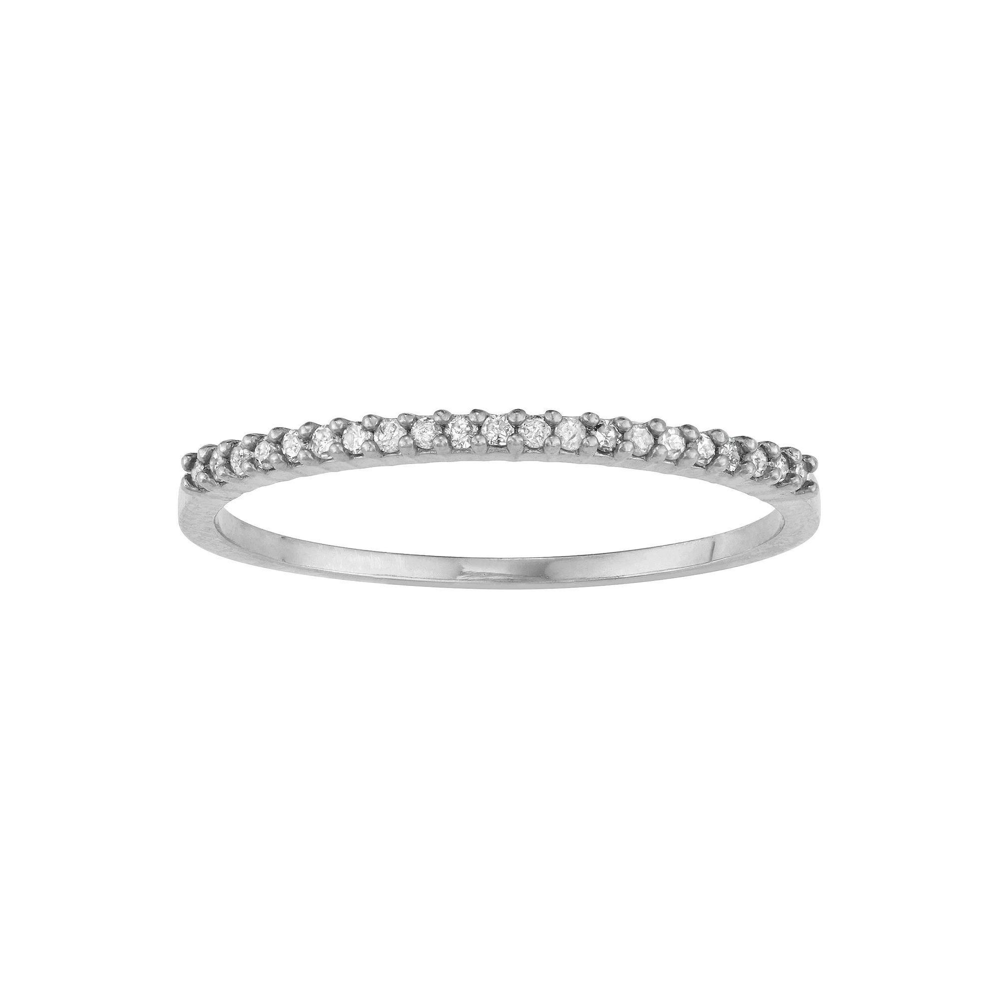 Tiara 10k Gold 1/10 Carat TW Diamond Band Ring, Women's, Size: 8, White Product Image