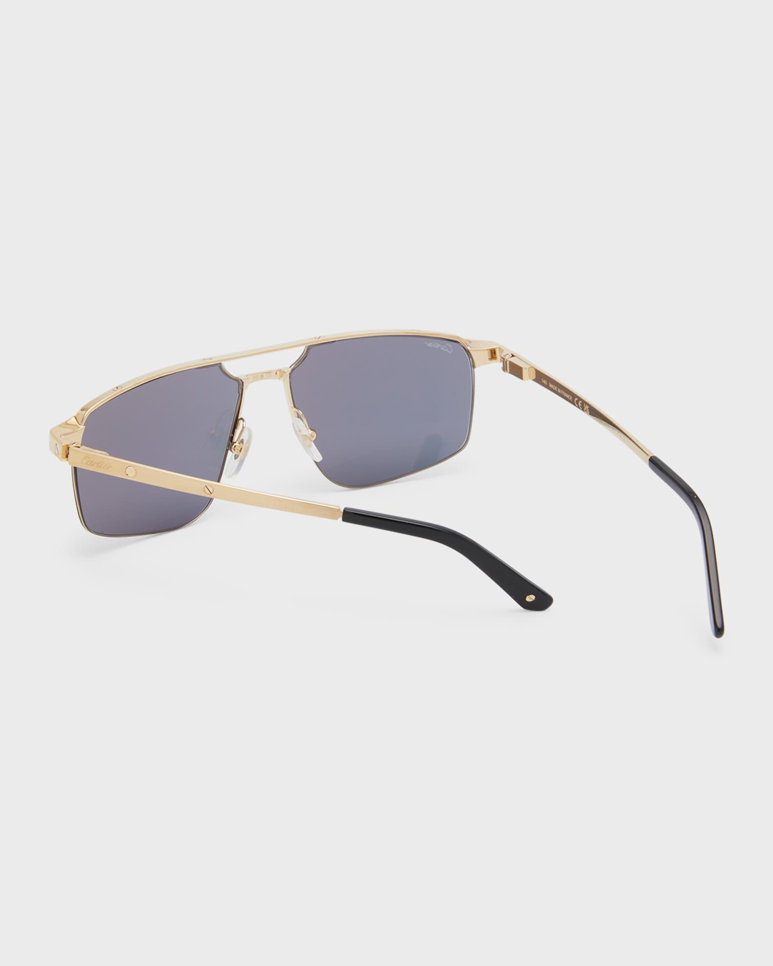 Men's Square Rimless Metal Sunglasses Product Image