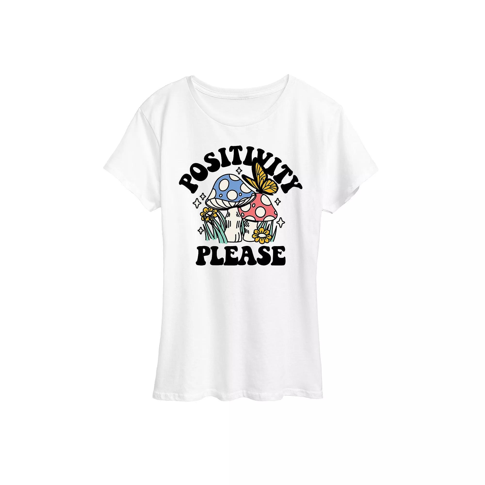 Womens Positivity Please Graphic Tee, Girls Product Image