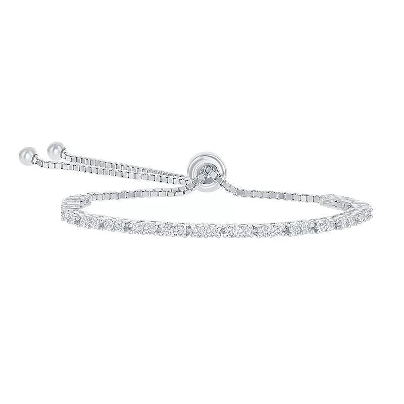 Sterling Silver 2mm Birthstone Bracelet, Women's, Size: 8", April Product Image