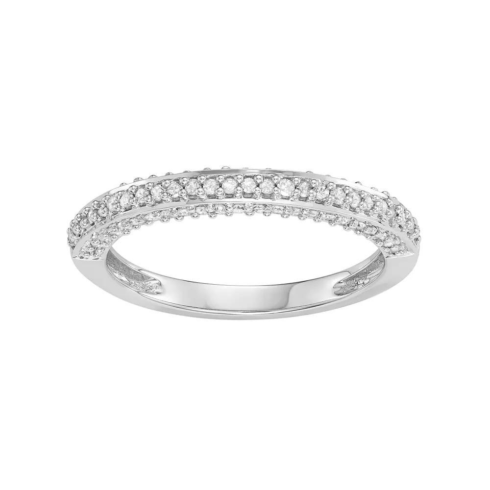 10k White Gold 3/8 Carat T.W. Diamond Wedding Ring, Women's, 10k Whgold Product Image