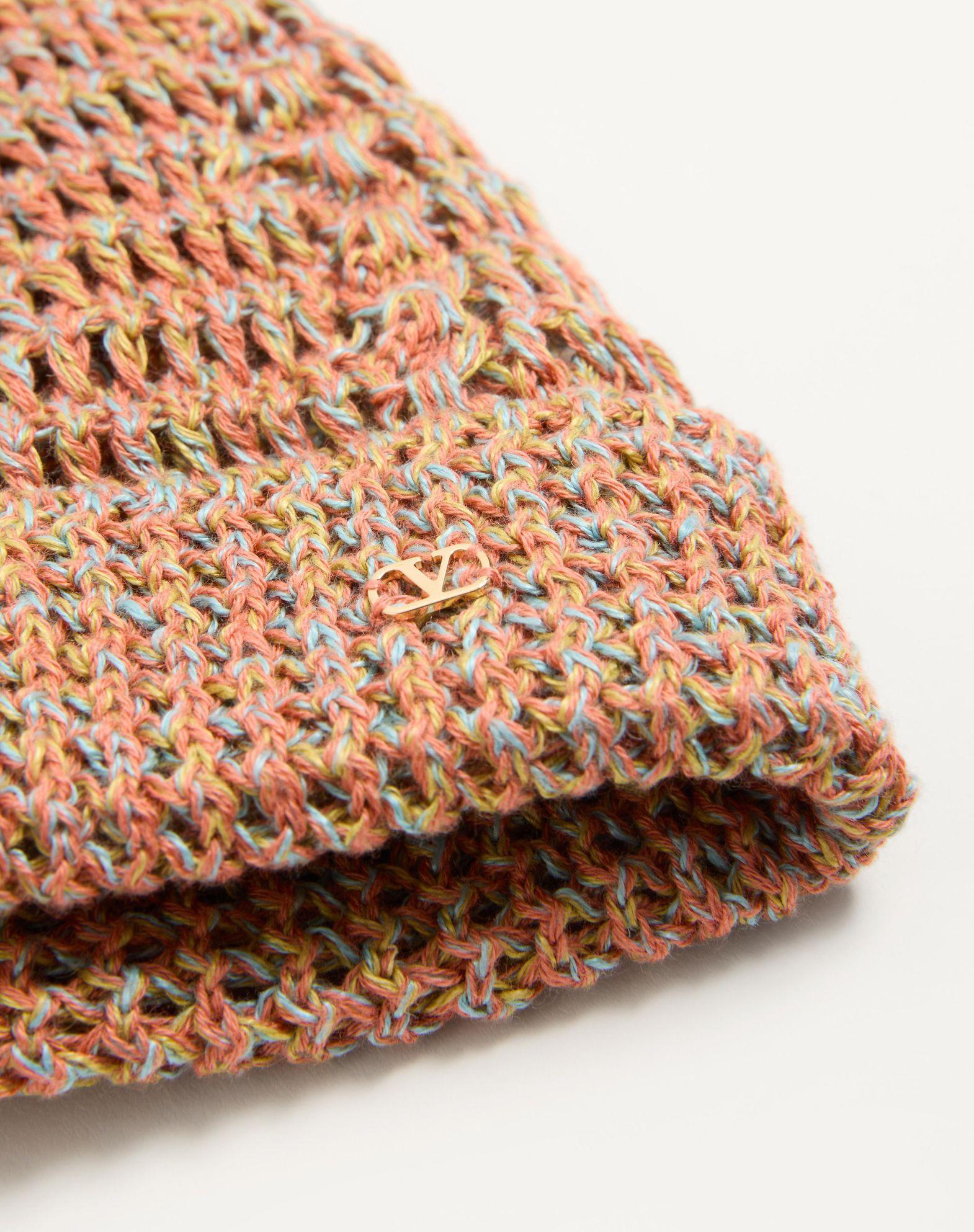 Vlogo Signature Knitted Beanie In Linen And Cotton Product Image