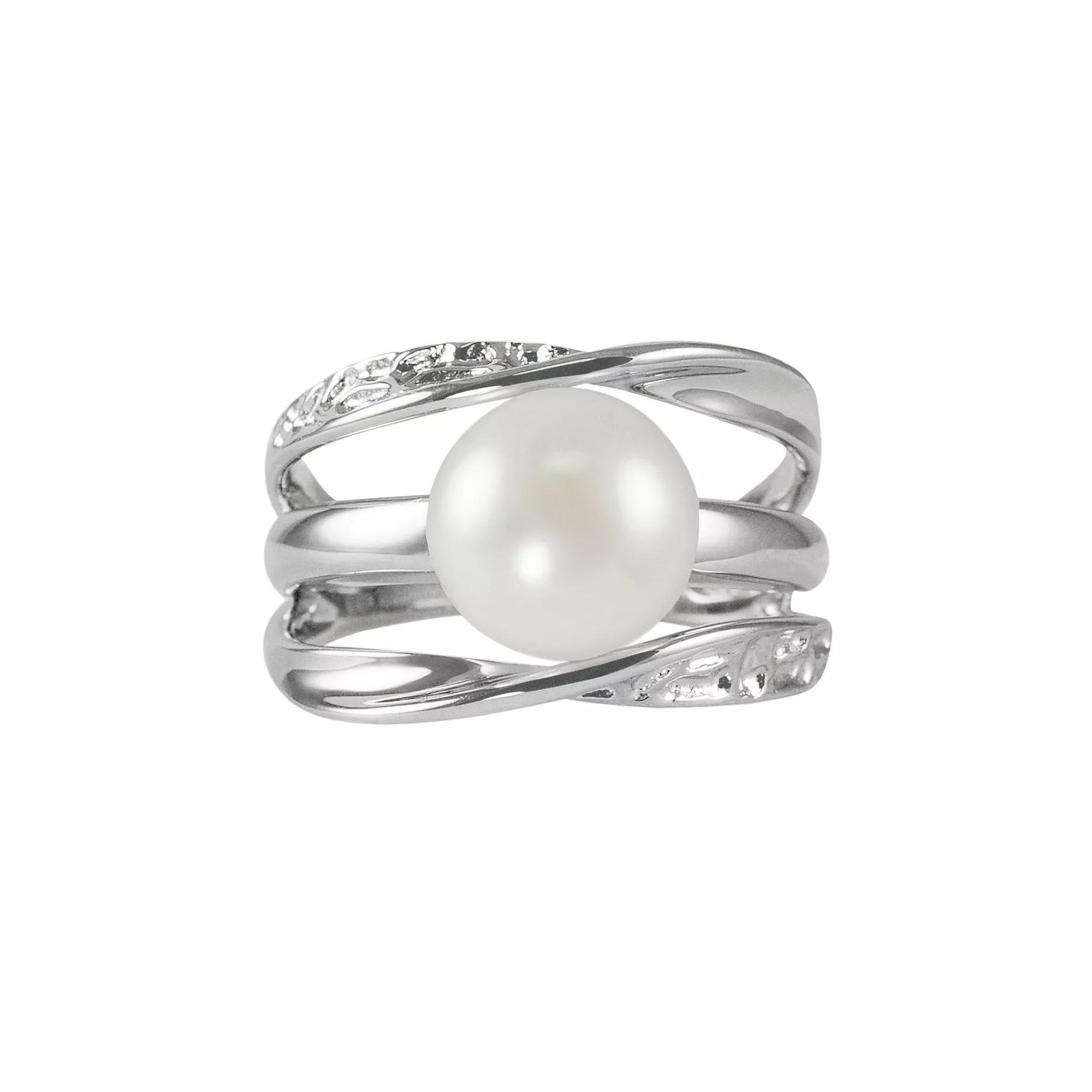 Sterling Silver Freshwater Cultured Pearl Galaxy Ring, Womens White Product Image