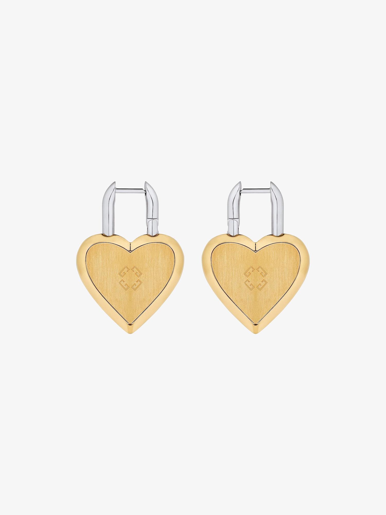 Heart Lock earrings in metal Product Image