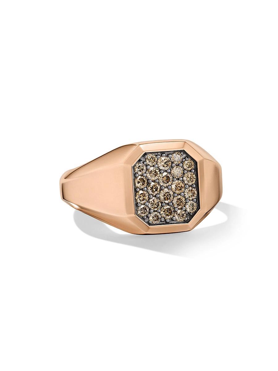 Mens Streamline Signet Ring in 18K Rose Gold Product Image