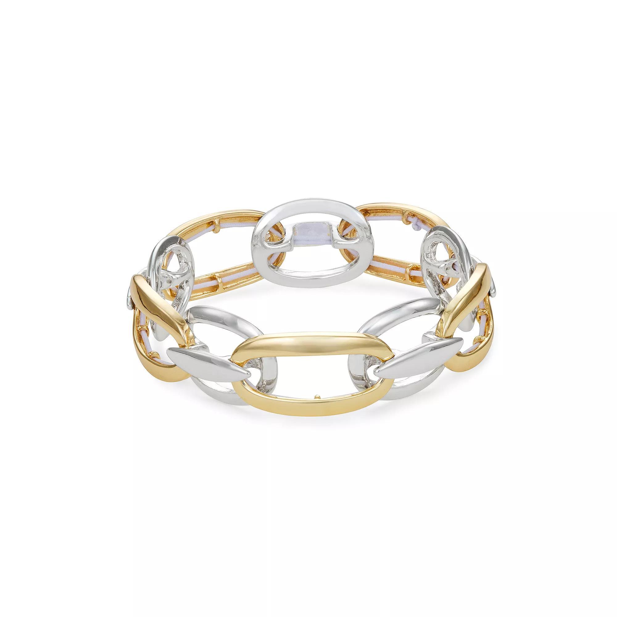 Napier Two Tone Mixed Feelings Stretch Bracelet, Womens Product Image