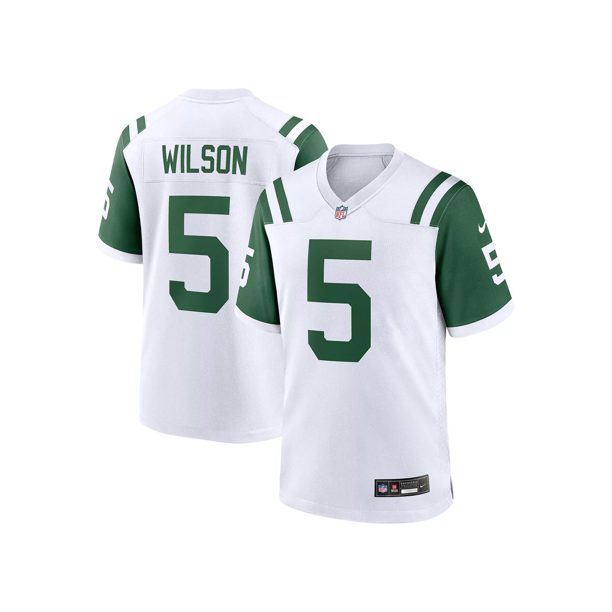Men's Nike Garrett Wilson White New York Jets Classic Alternate Game Jersey, Size: Small Product Image