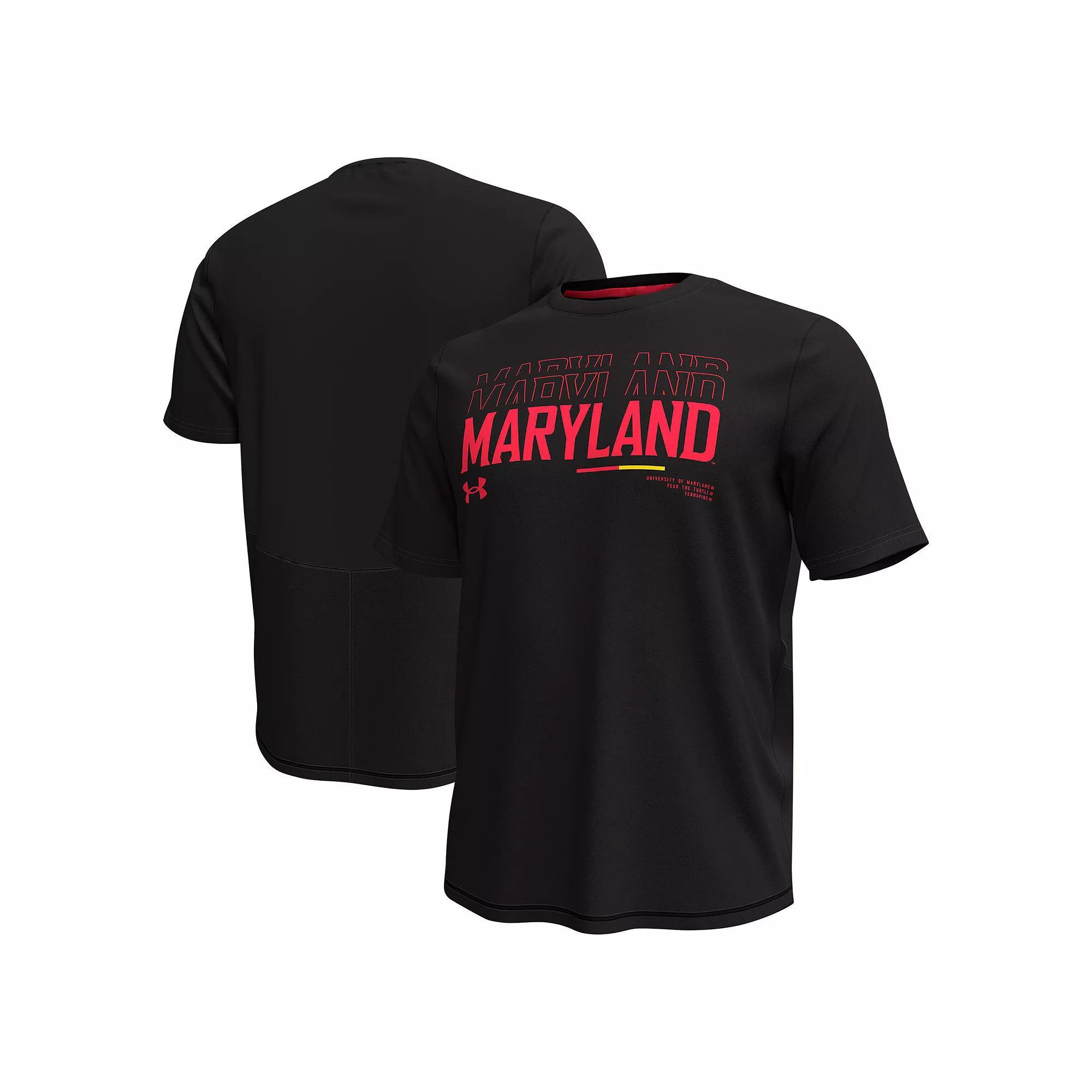 Men's Under Armour Black Maryland Terrapins Sideline Knockout T-Shirt, Size: XL Product Image