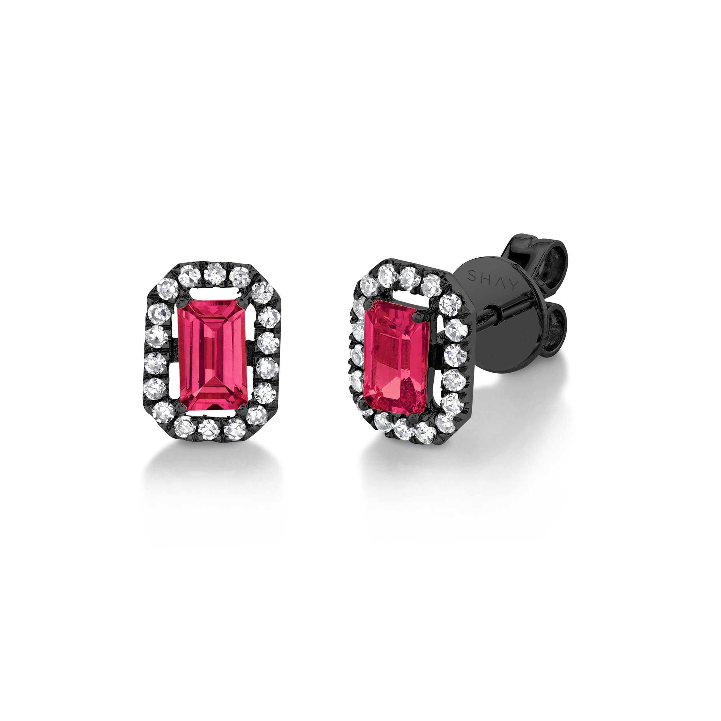 MINI ME DIAMOND HALO RUBY STUDS Kids Product Image