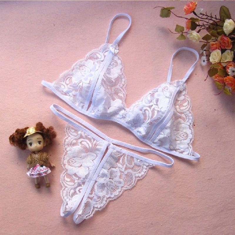 Set: Lace Bralette + Thongs Product Image
