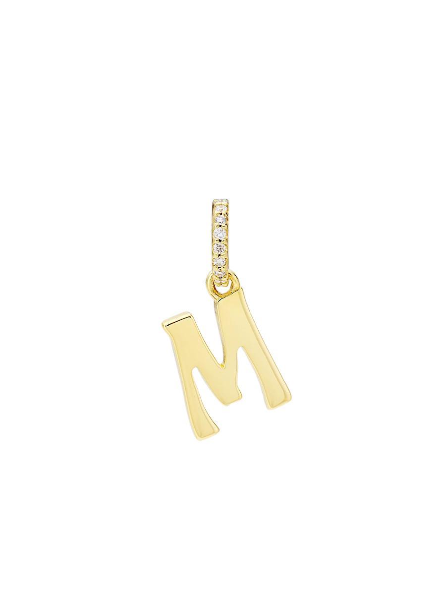 Womens Alphabet 14K Yellow Gold & 0.045 TCW Diamond Letter Charm Product Image