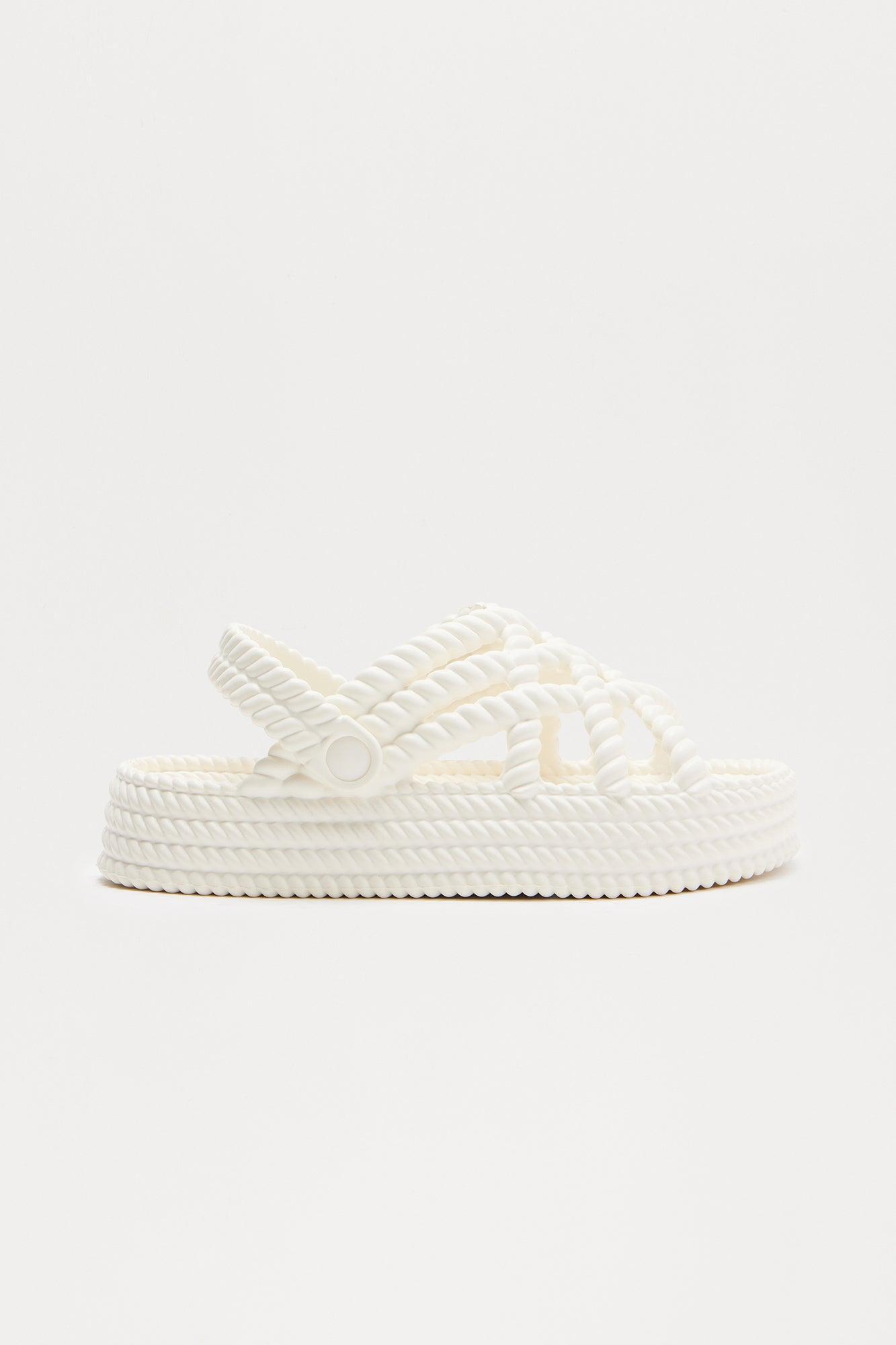 Jana Braided Platform Sandals - Cream Product Image