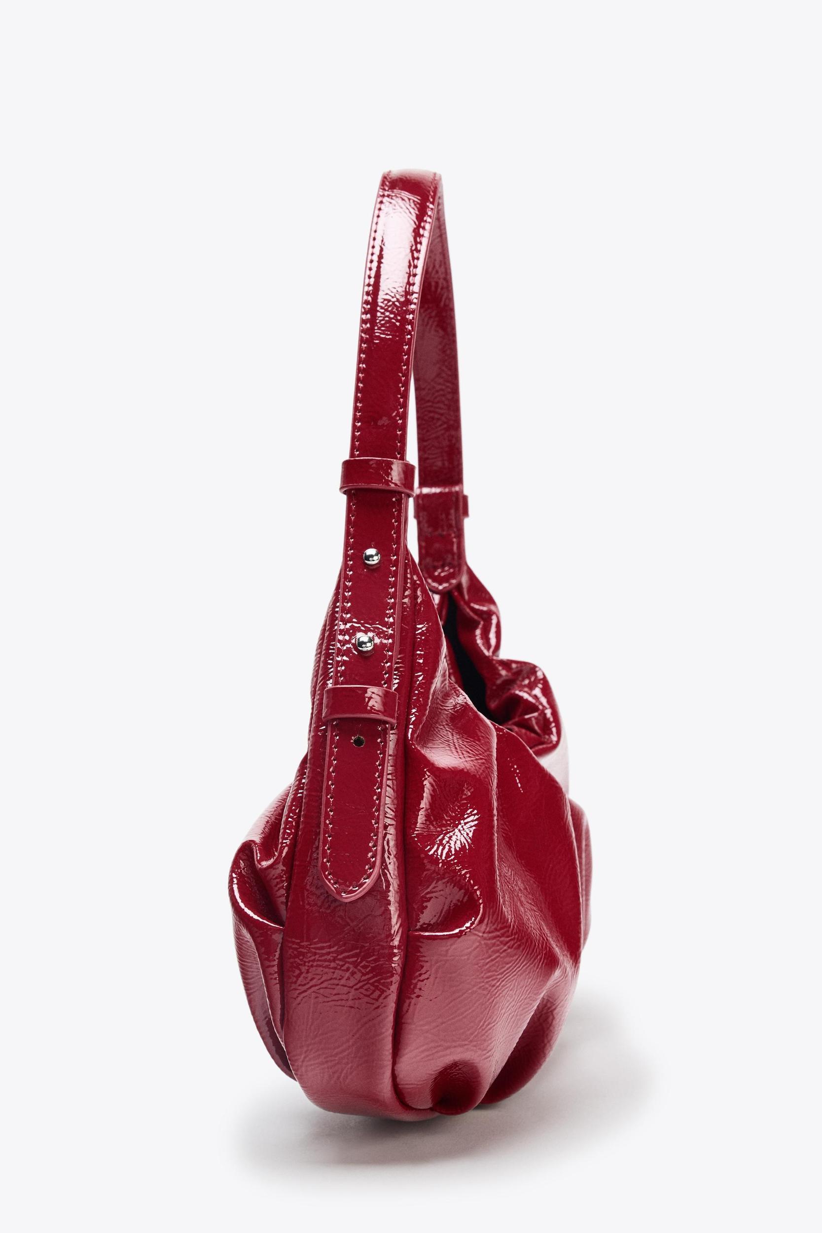 CRACKLE-EFFECT RUCHED BAG Product Image