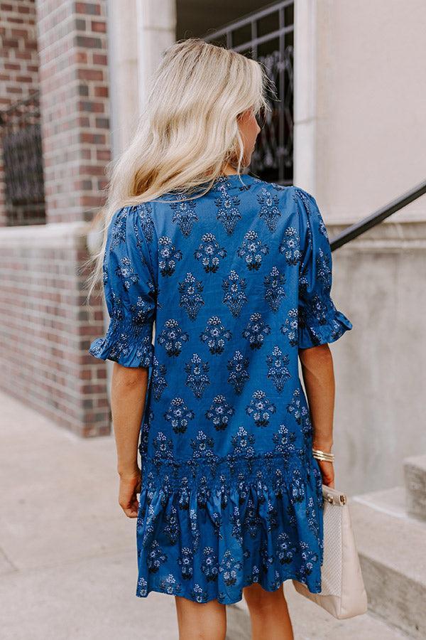 Charleston Trip Floral Mini Dress in Blue Product Image