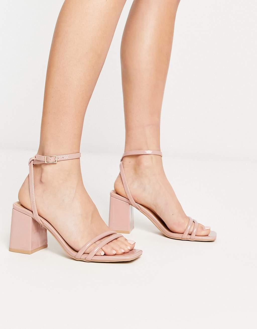 Truffle Collection square toe block heel barely there sandals Product Image
